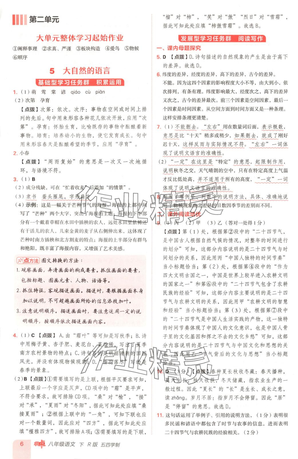 2025年綜合應用創新題典中點八年級語文下冊人教版五四制 第6頁