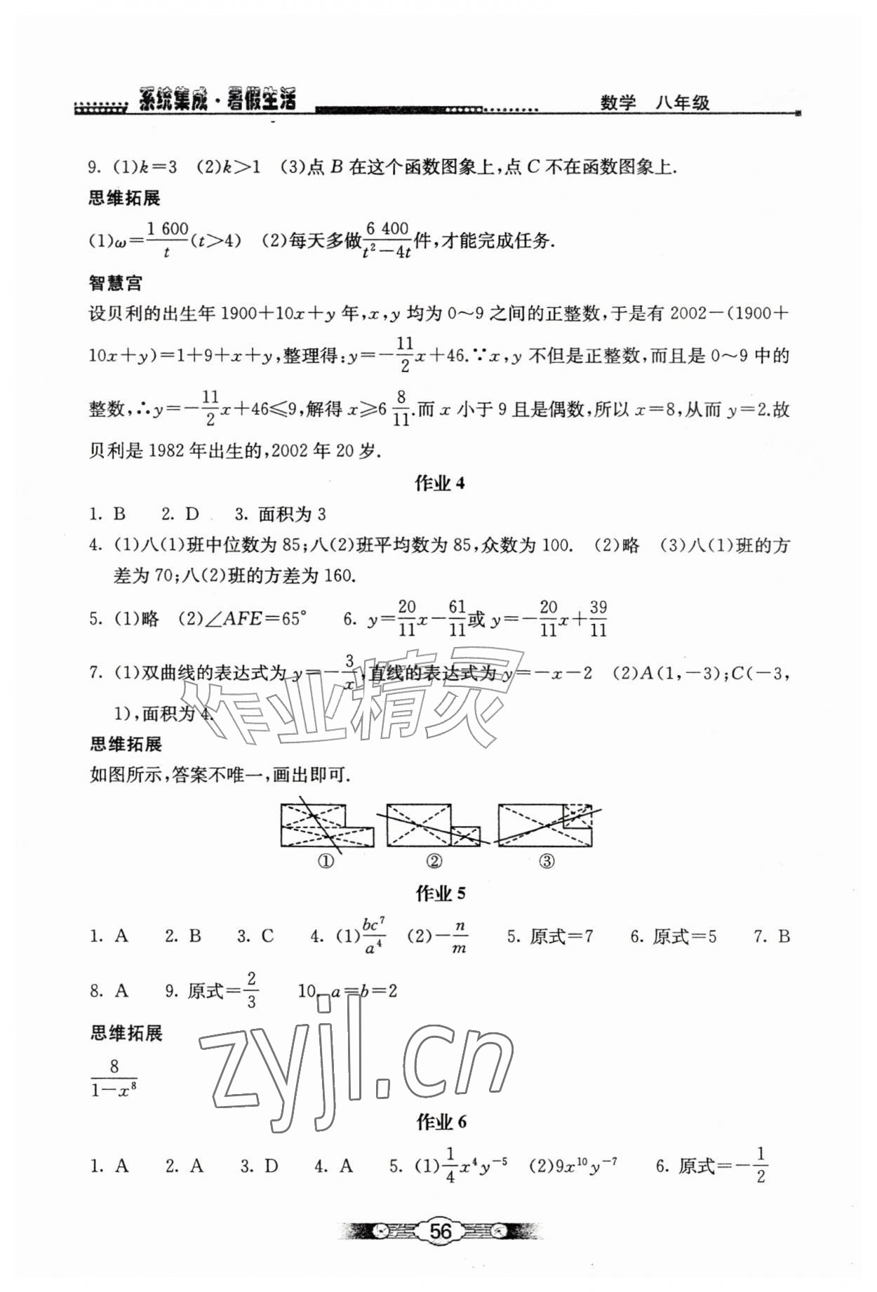 2026年系统集成暑假生活八年级数学&nbsp;第2页