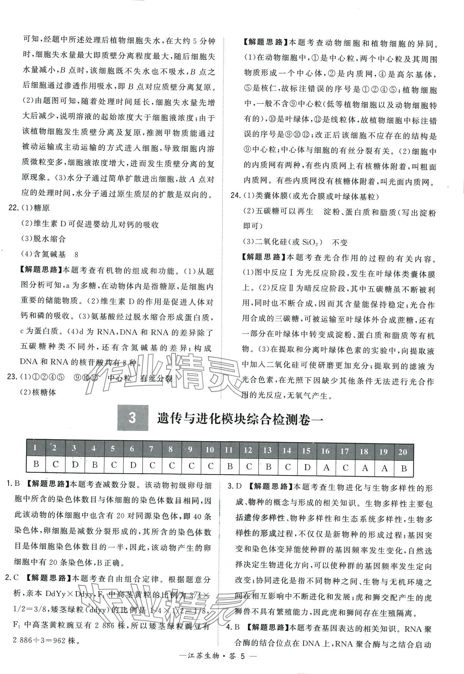 2024年天利38套學(xué)業(yè)水平考試高中生物通用版江蘇專版 第5頁