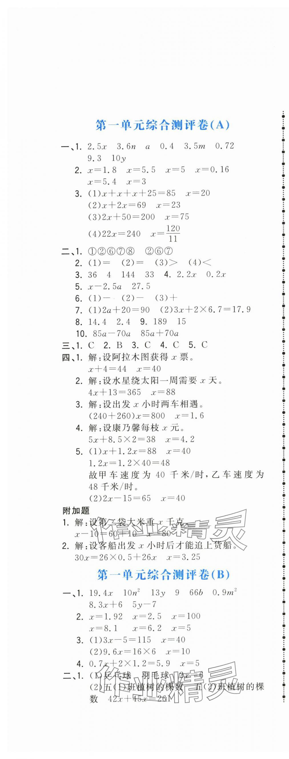 2024年夺冠金卷五年级数学下册苏教版 第1页