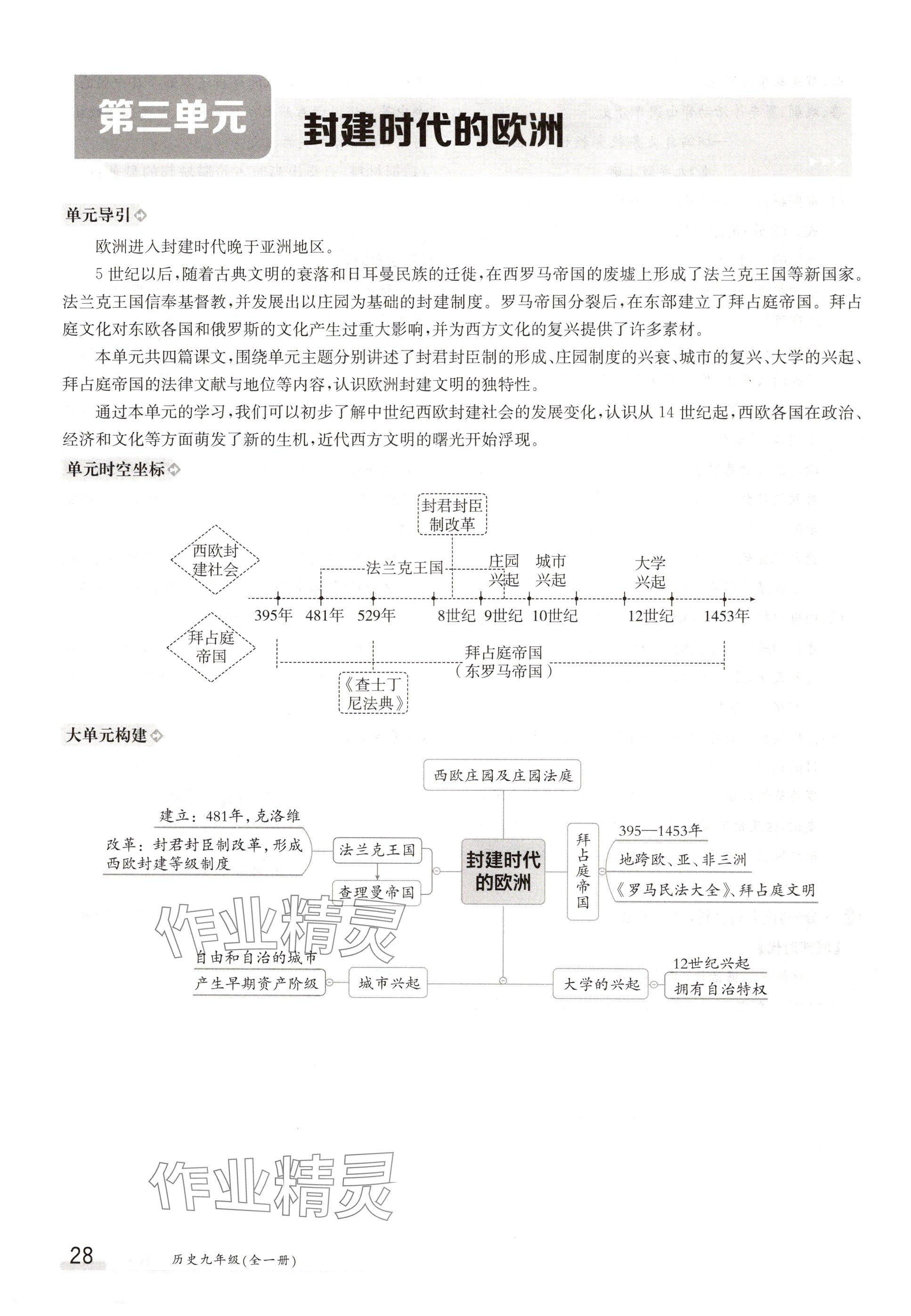 2024年金太阳导学案九年级历史全一册人教版 参考答案第28页