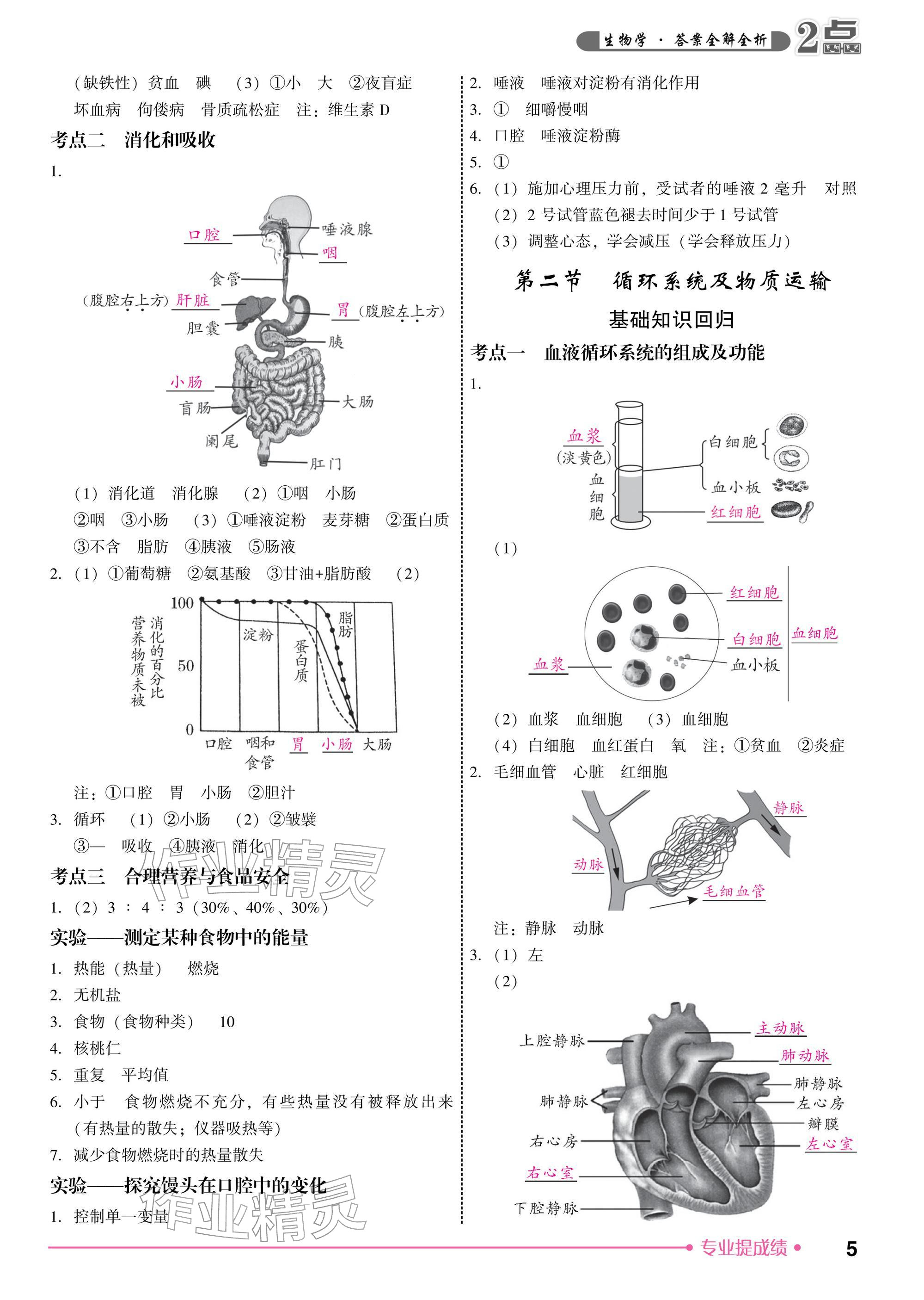 2026年2点备考案生物中考&nbsp;参考答案第5页