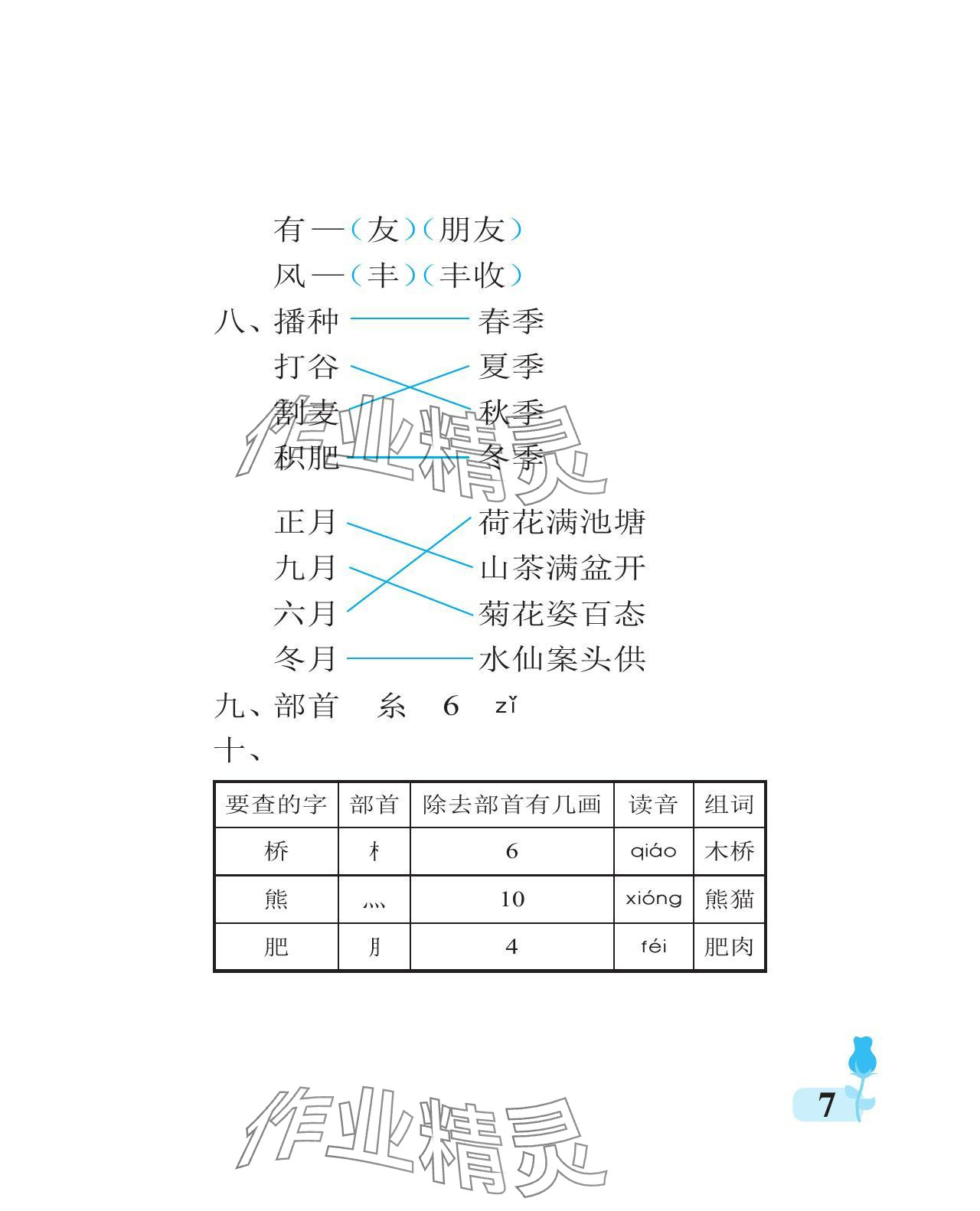 2023年行知天下二年级语文上册人教版 参考答案第7页