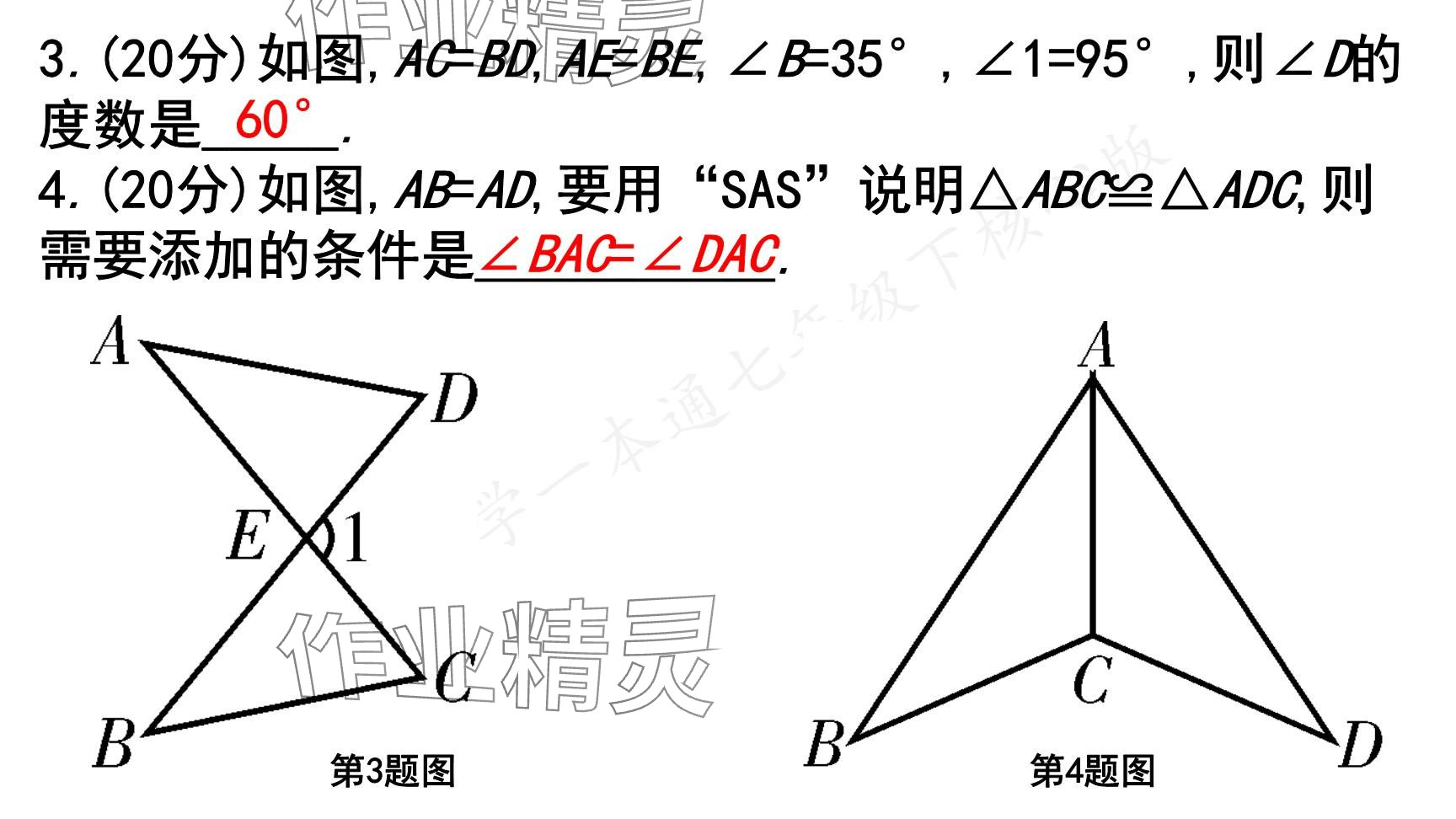 2025年一本通武漢出版社七年級(jí)數(shù)學(xué)下冊(cè)北師大版核心版 參考答案第142頁(yè)