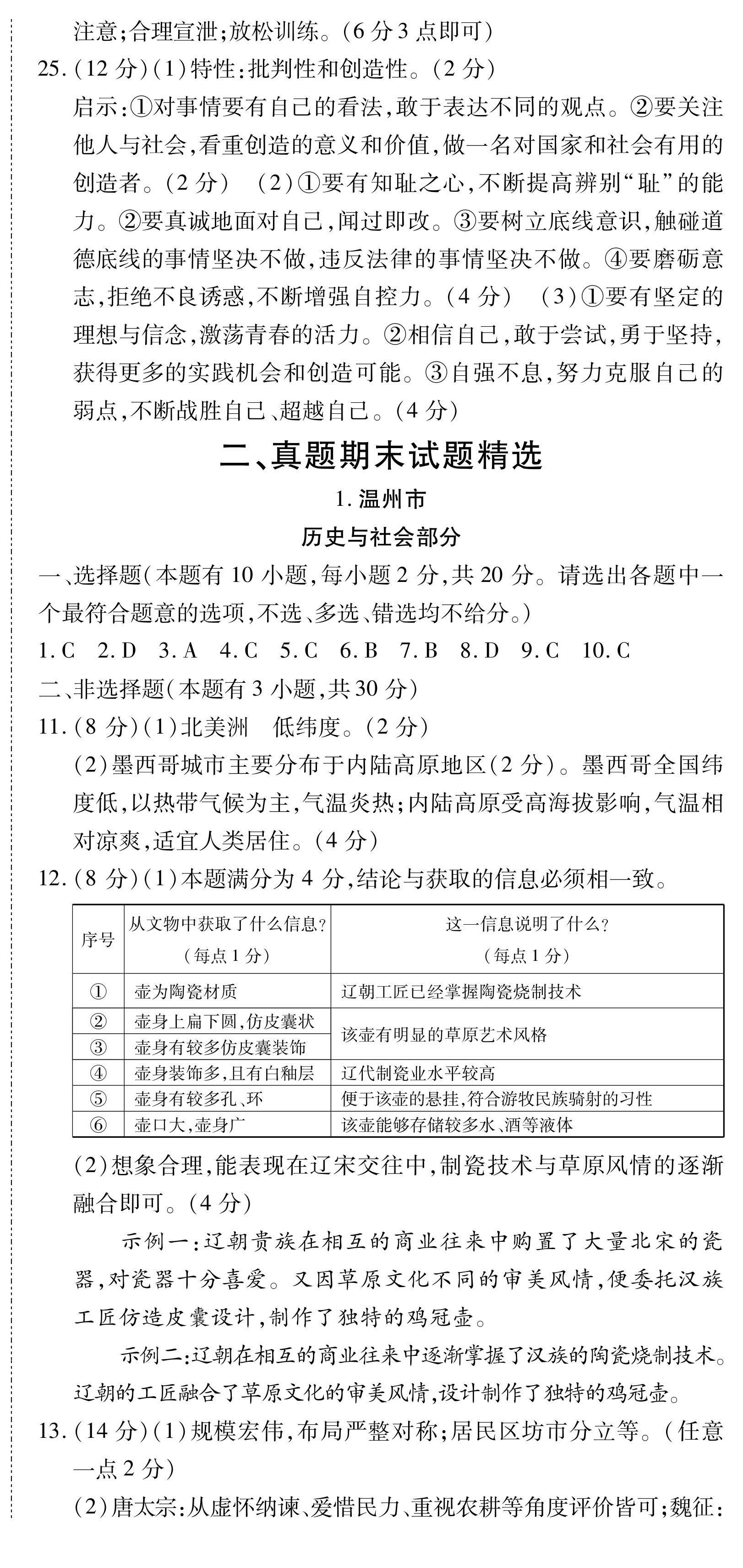 2024年初中同步達(dá)標(biāo)檢測(cè)試卷七年級(jí)歷史下冊(cè)人教版 第3頁(yè)