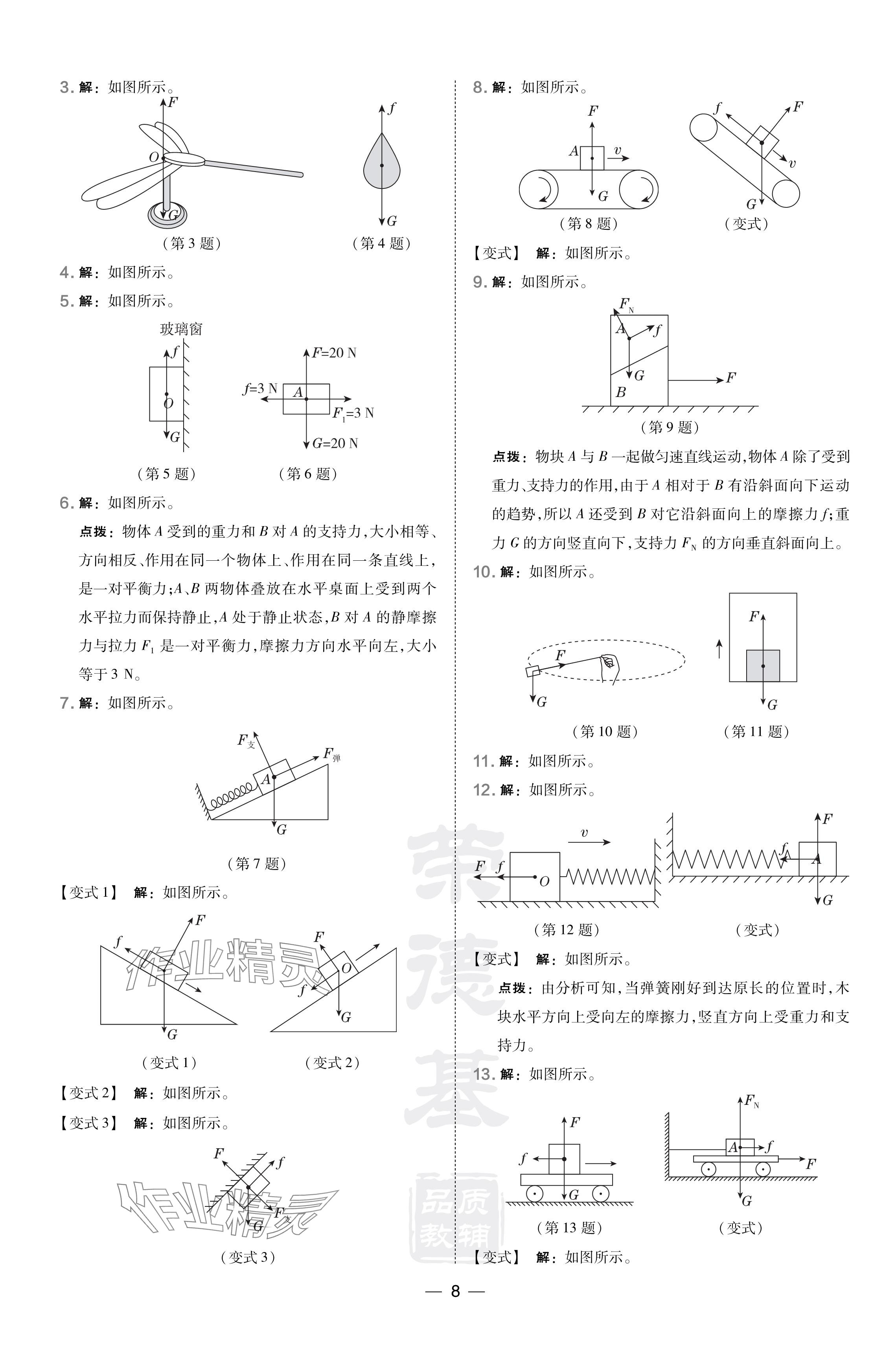 2024年點(diǎn)撥訓(xùn)練八年級(jí)物理下冊(cè)北師大版遼寧專版 參考答案第8頁(yè)