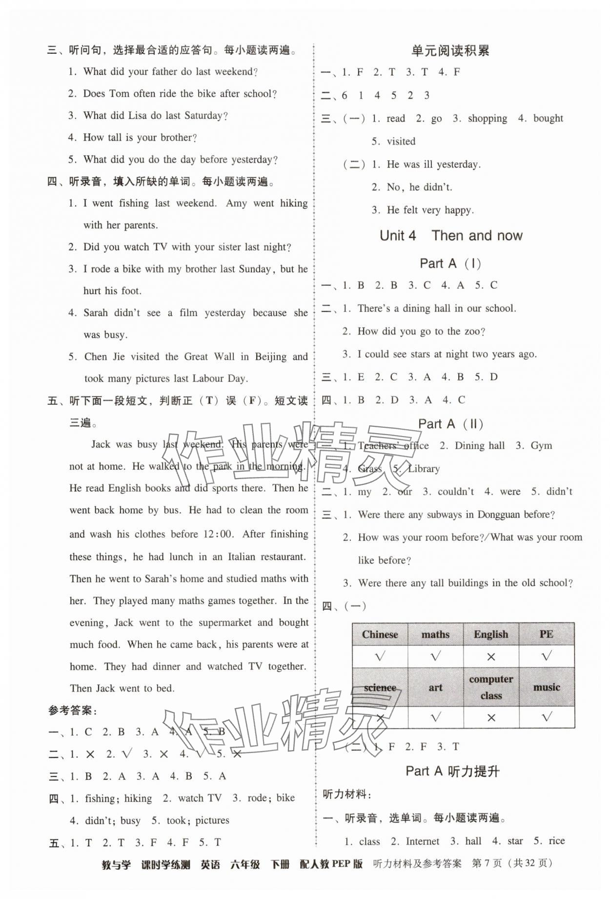2025年教與學(xué)課時學(xué)練測六年級英語下冊人教版 第7頁
