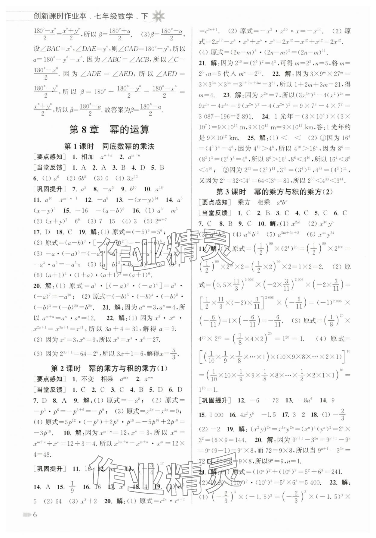 2024年創(chuàng)新課時作業(yè)本七年級數(shù)學下冊蘇科版 第6頁