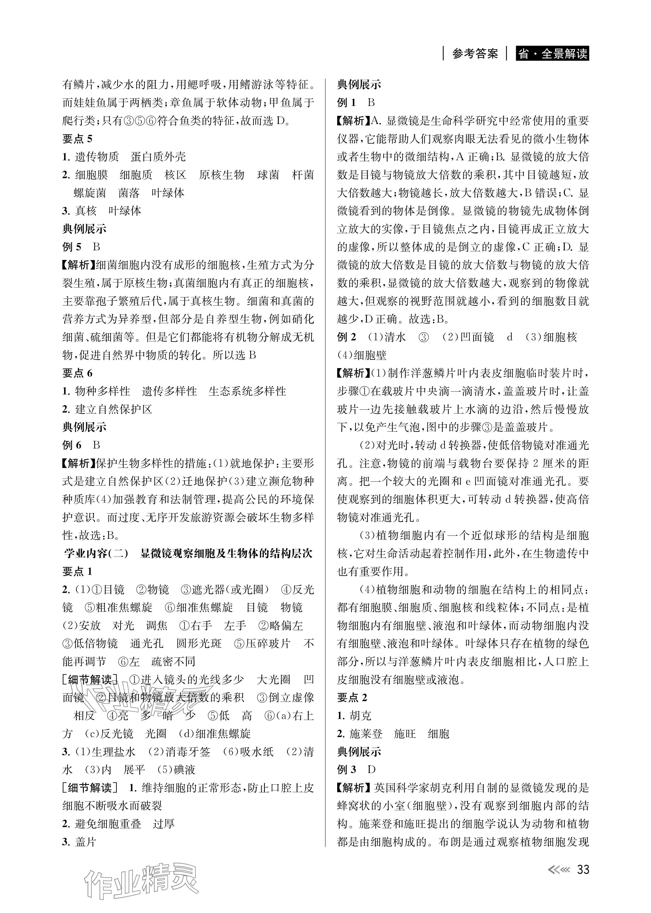 2024年中考復(fù)習(xí)全景解讀科學(xué)基礎(chǔ)版 參考答案第33頁