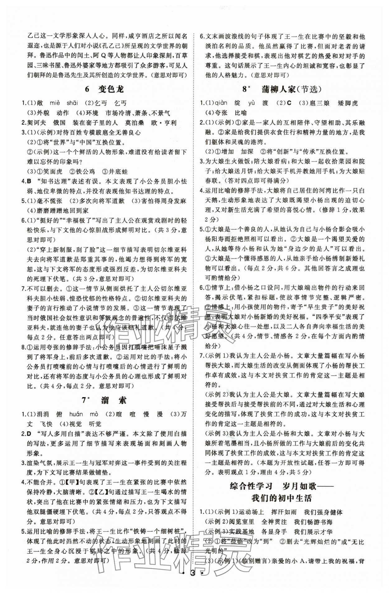 2024年一本九年級(jí)語(yǔ)文下冊(cè)人教版安徽專版 第3頁(yè)