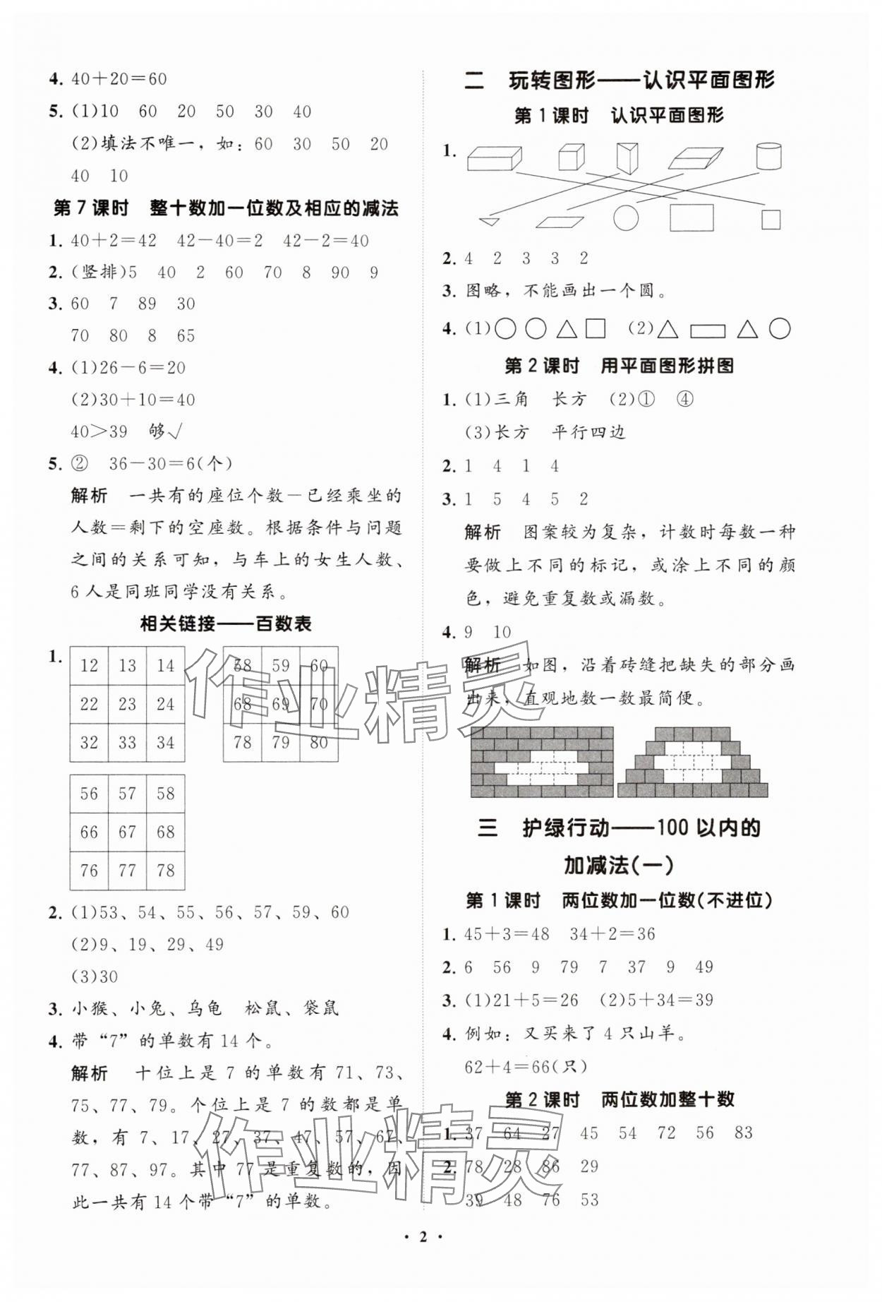 2025年同步練習冊分層卷一年級數學下冊青島版五四制 參考答案第2頁