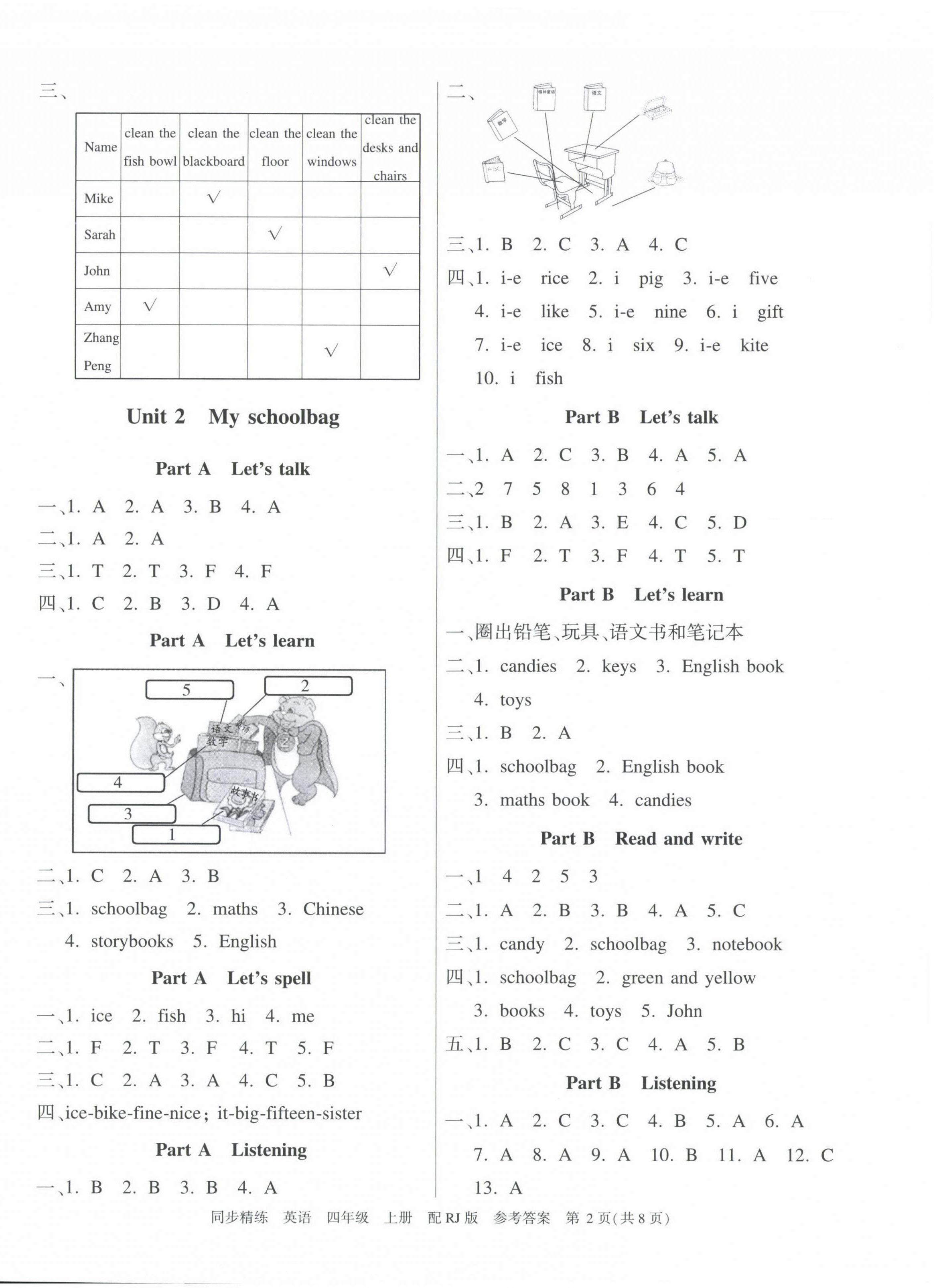 2024年同步精練廣東教育出版社四年級英語上冊人教版 第2頁