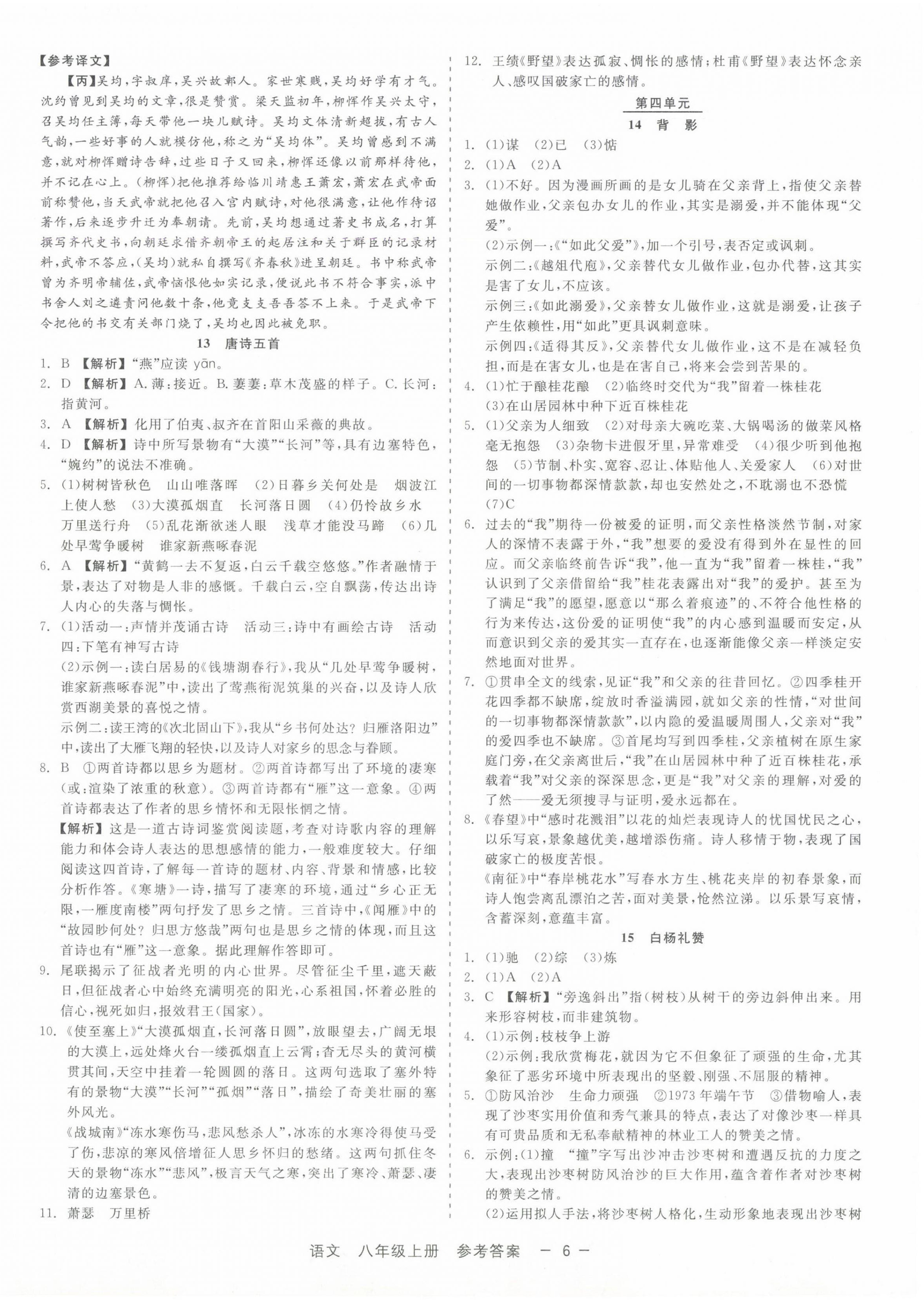 2024年精彩三年就練這一本八年級(jí)語文上冊(cè)人教版 第6頁