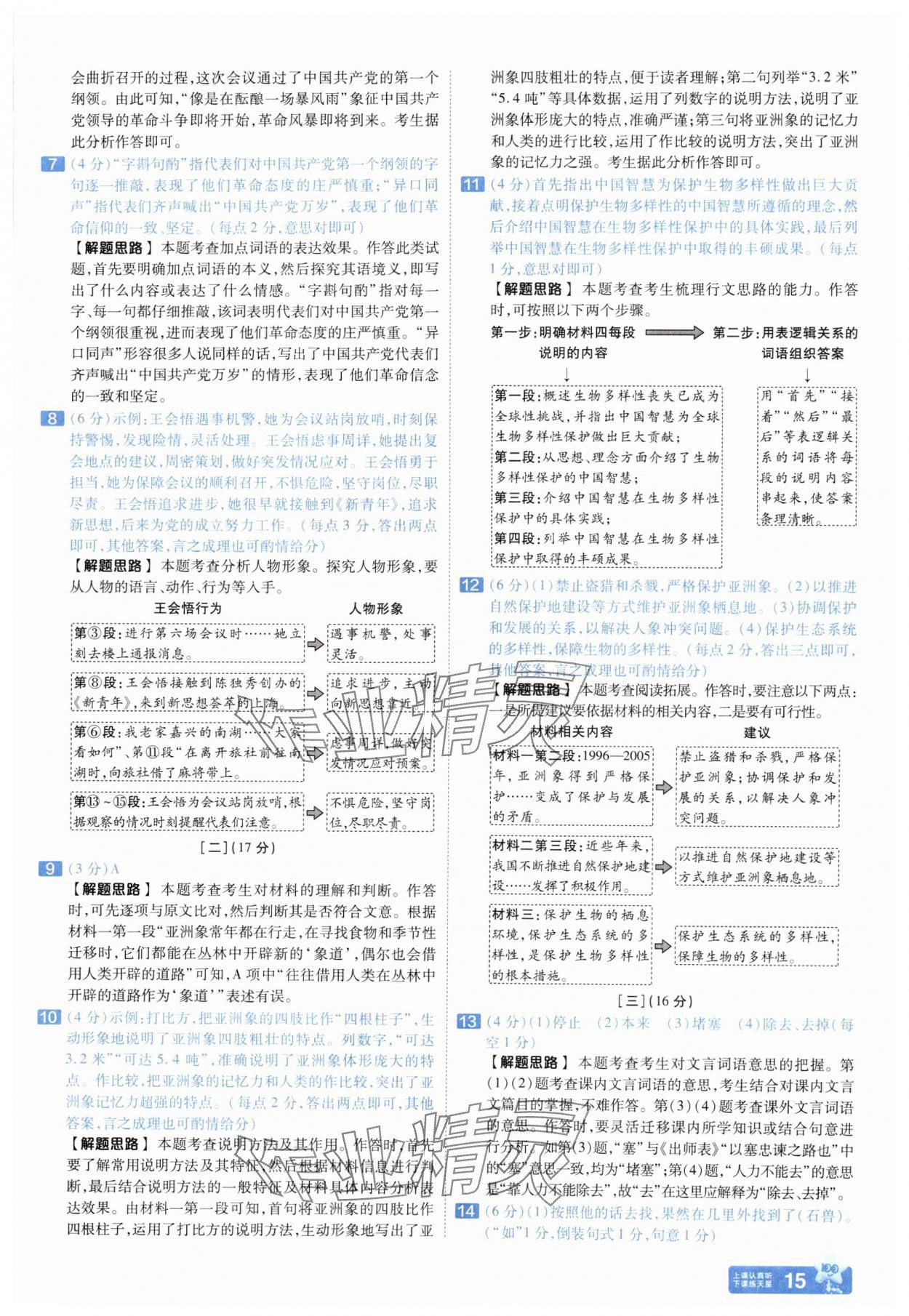 2025年金考卷45套匯編語文人教版安徽專版 參考答案第14頁