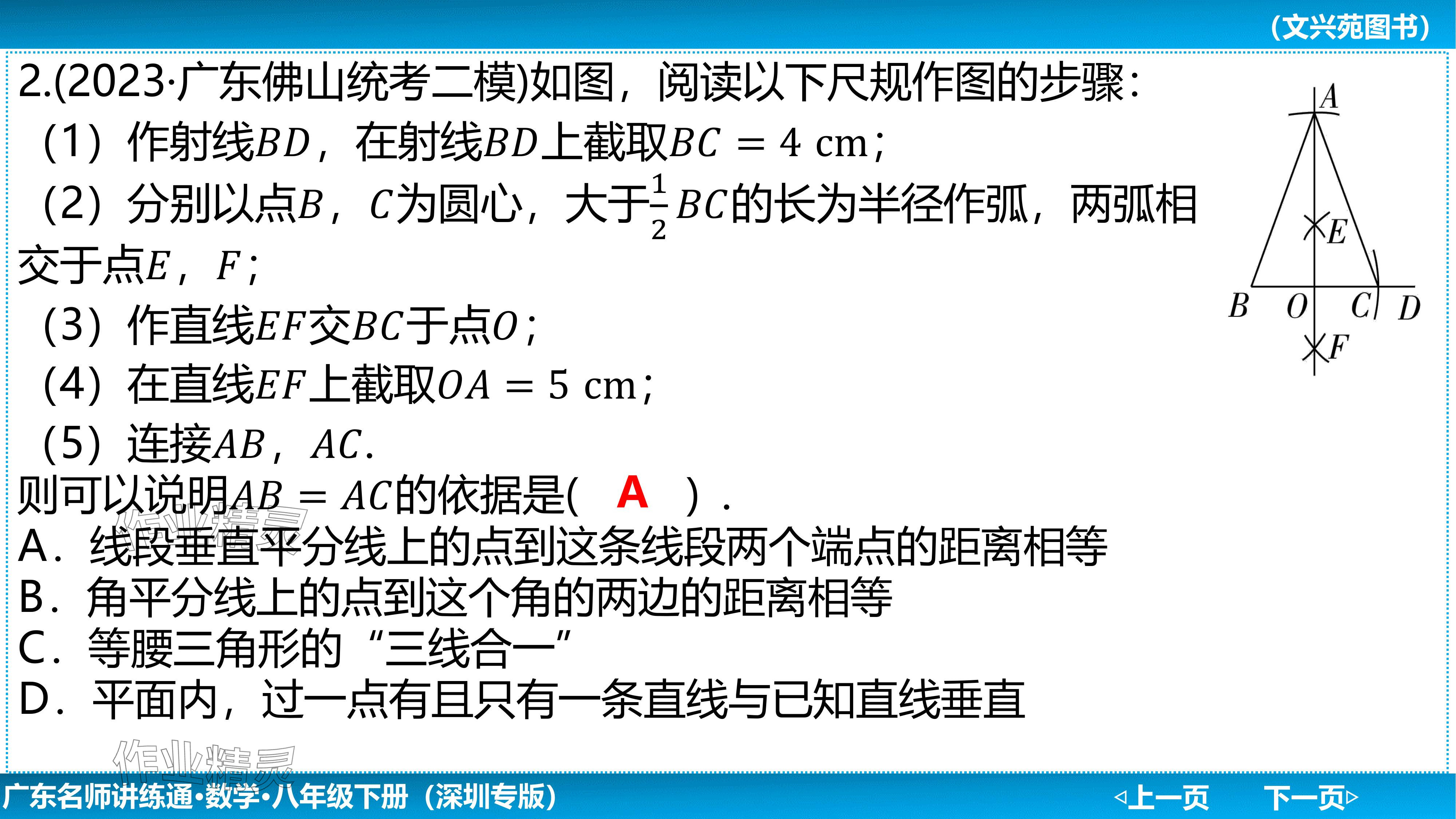 2024年廣東名師講練通八年級數學下冊北師大版深圳專版基礎版 參考答案第198頁