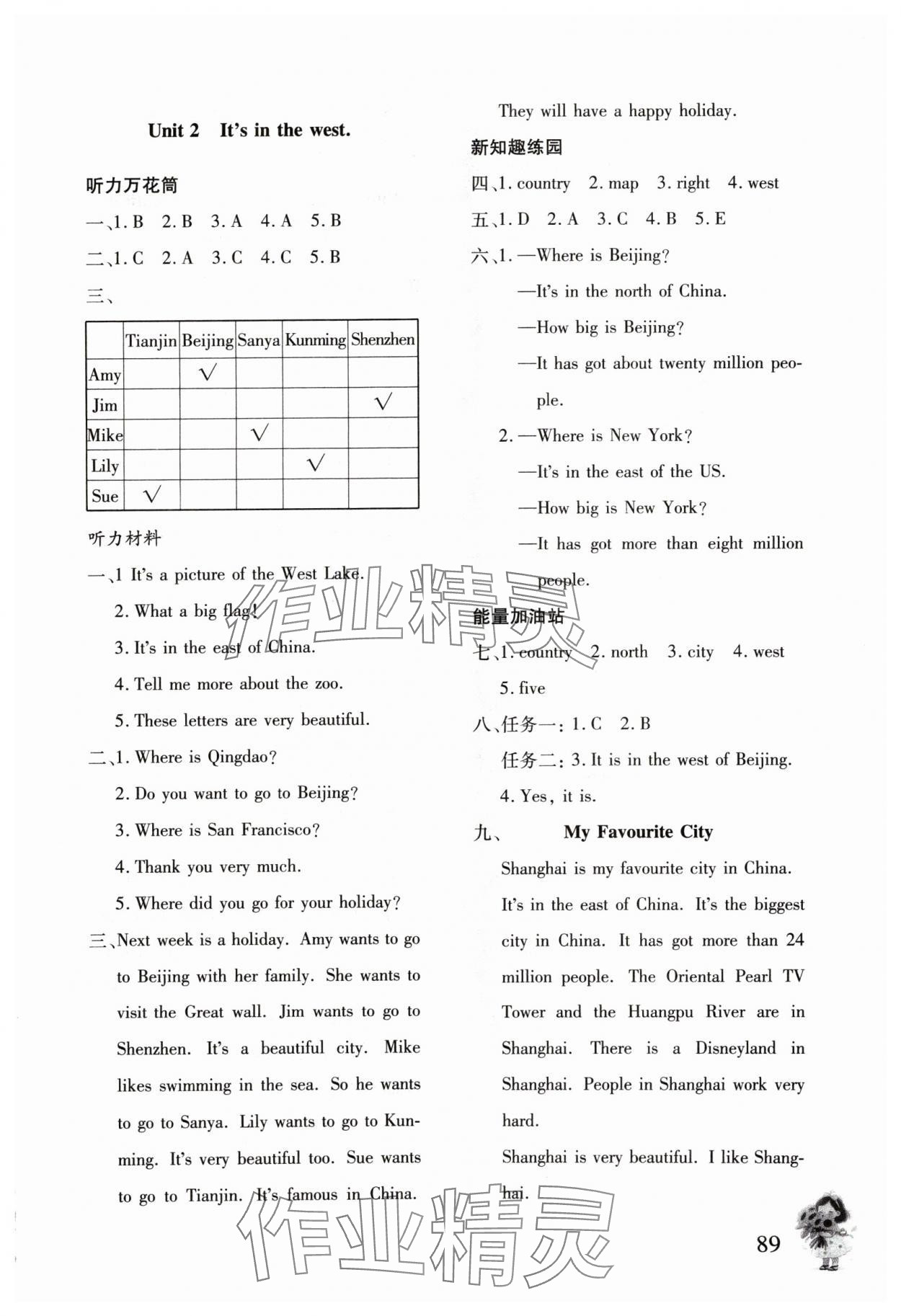 2024年英語同步練習(xí)冊六年級(jí)上冊外研社版文心出版社 參考答案第2頁