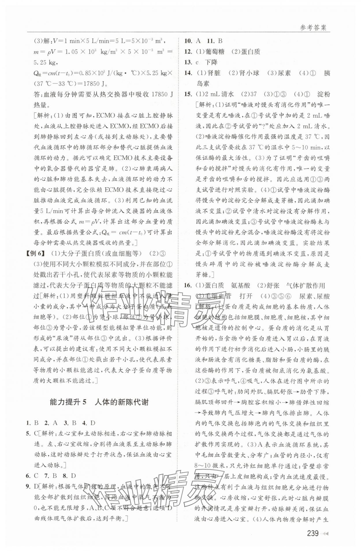 2024年全效學(xué)能全程復(fù)習(xí)導(dǎo)練中考科學(xué) 參考答案第7頁