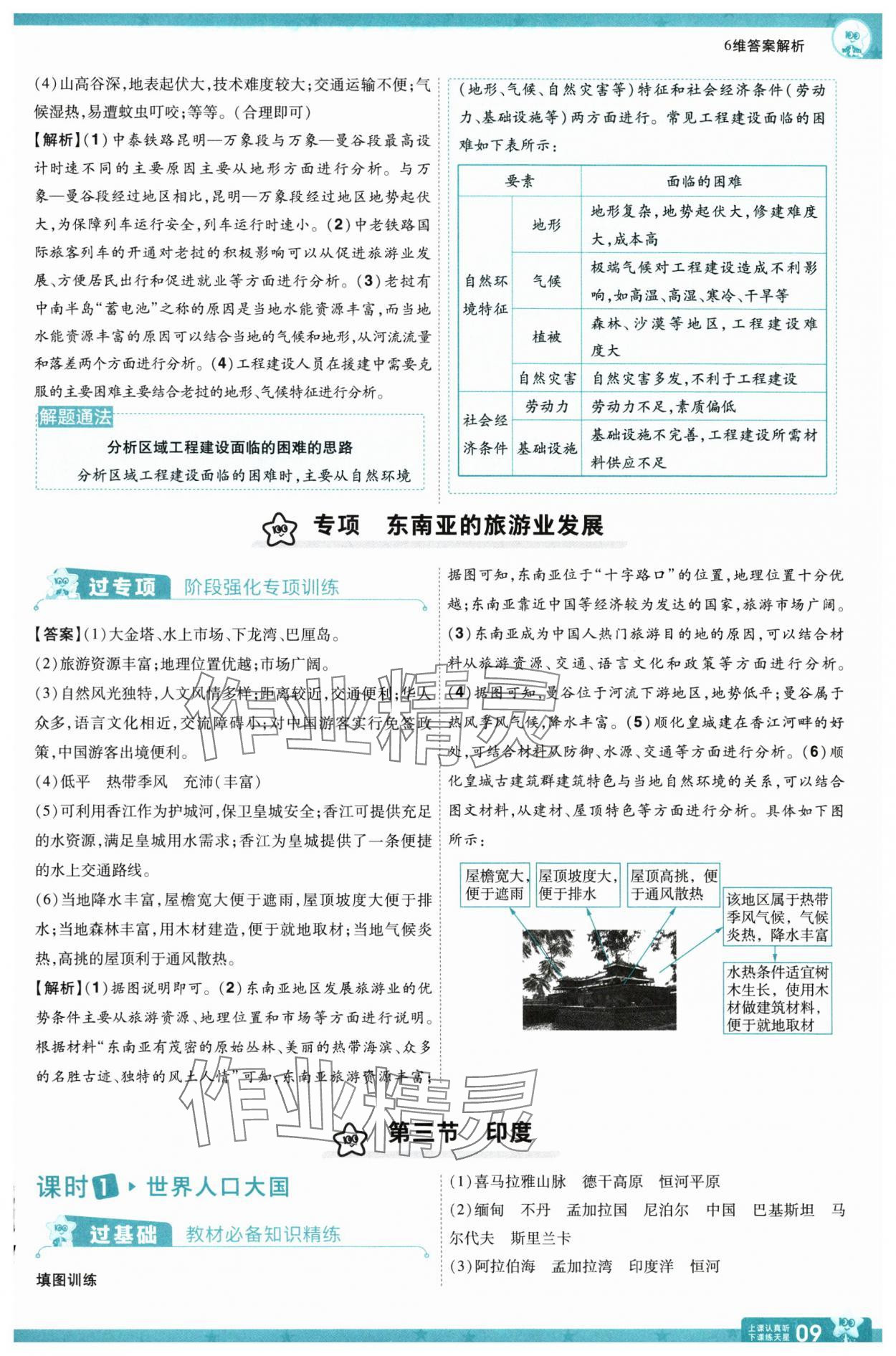2025年一遍過(guò)七年級(jí)地理下冊(cè)人教版 參考答案第9頁(yè)