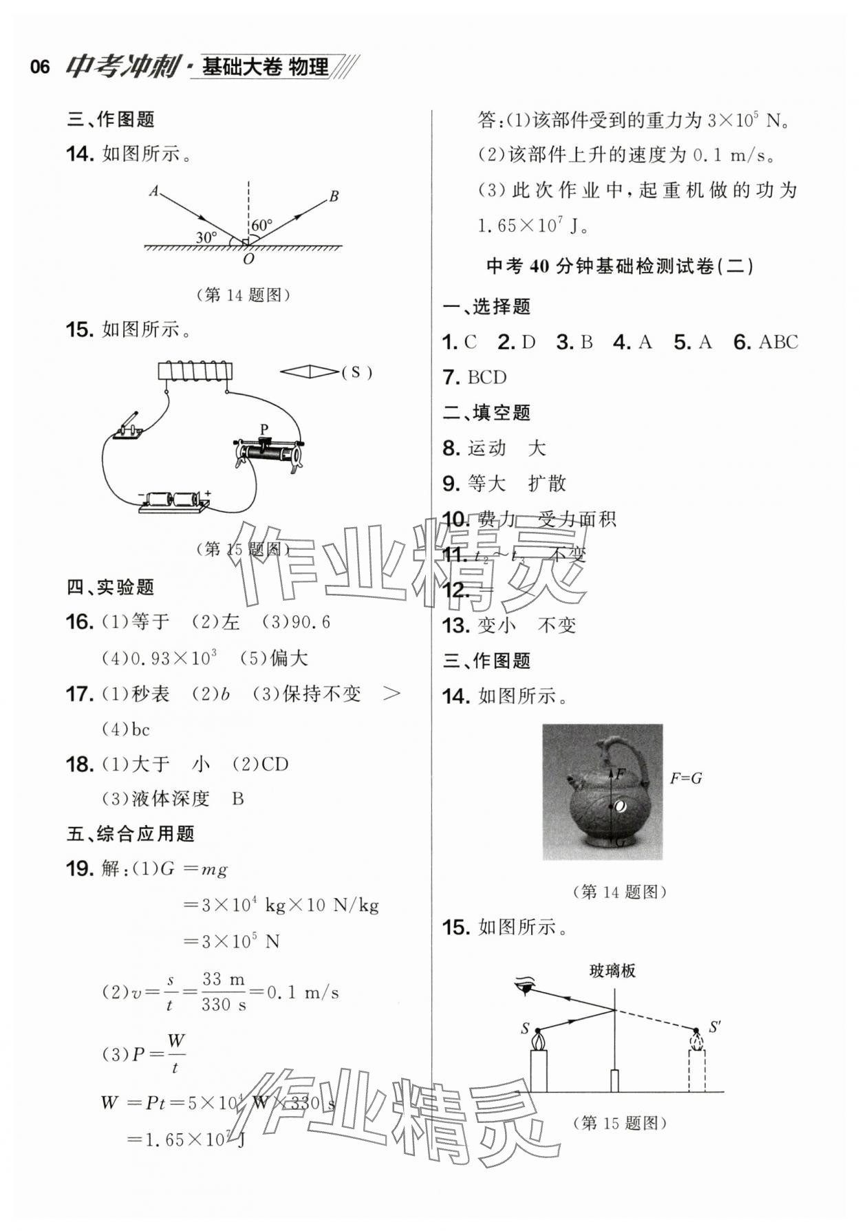 2025年中考沖刺物理基礎(chǔ)大卷遼寧專版 參考答案第6頁