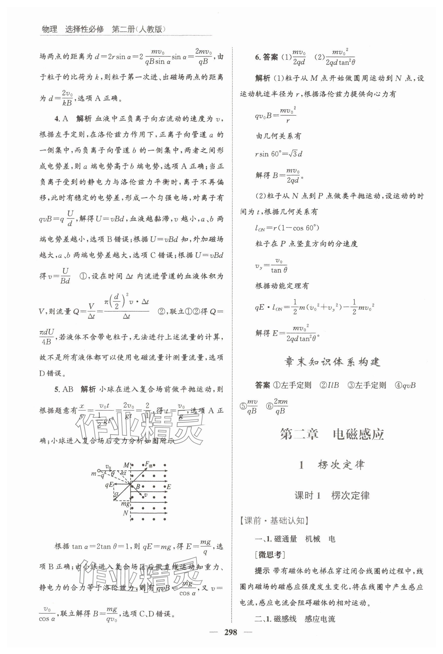 2024年高中同步測控全優(yōu)設(shè)計優(yōu)佳學(xué)案物理選擇性必修第二冊人教版 參考答案第12頁