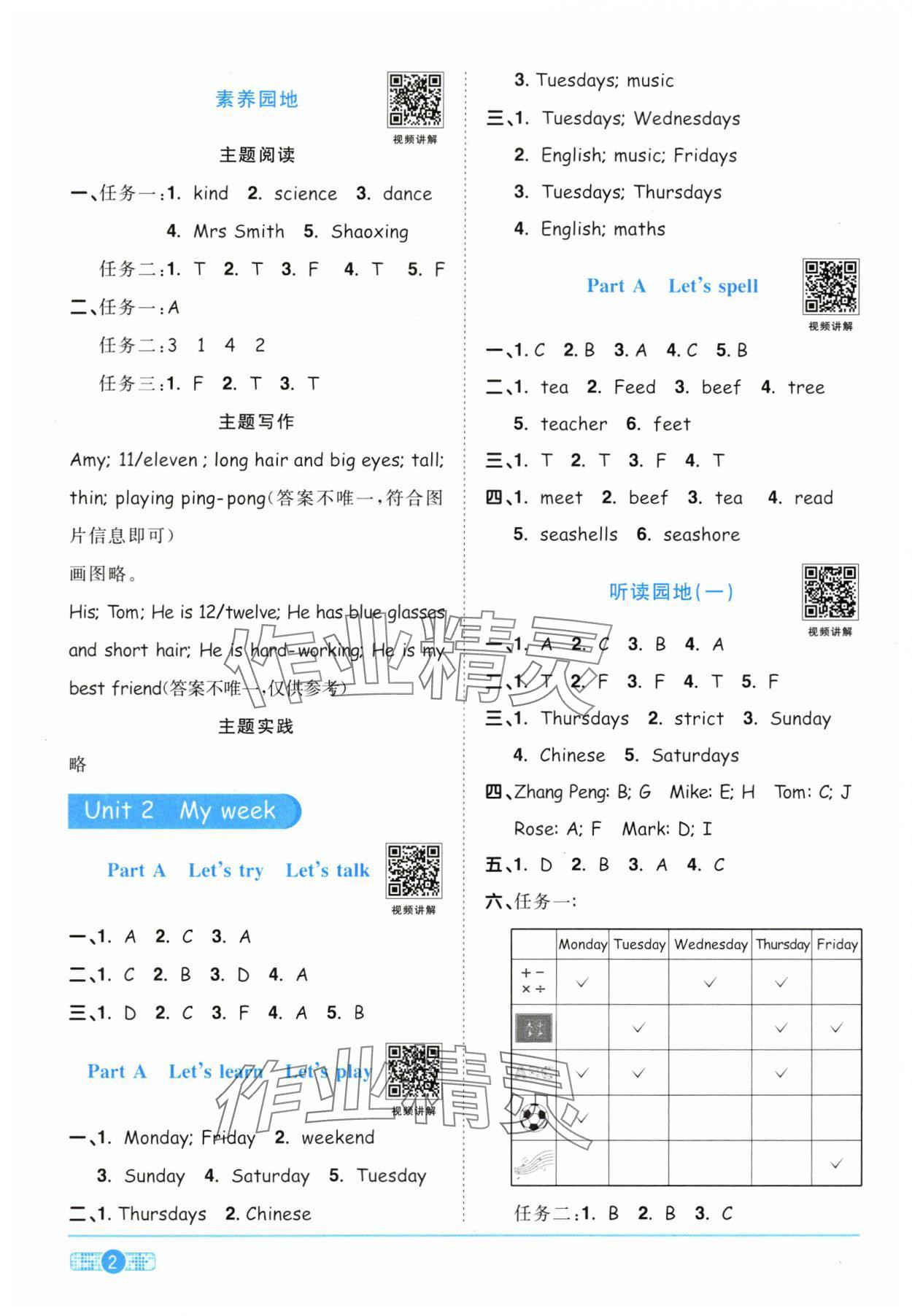 2025年阳光同学课时全优训练五年级英语上册人教版浙江专版 第2页