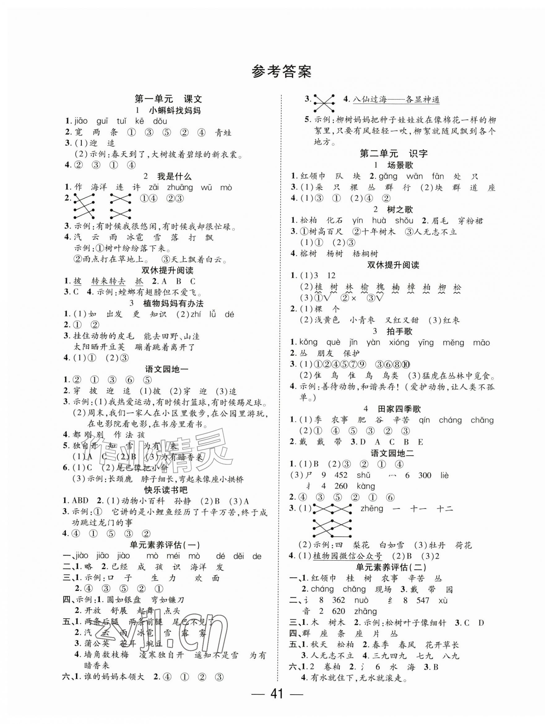 2026年尚学生香英才天天练二年级语文上册&nbsp;第1页