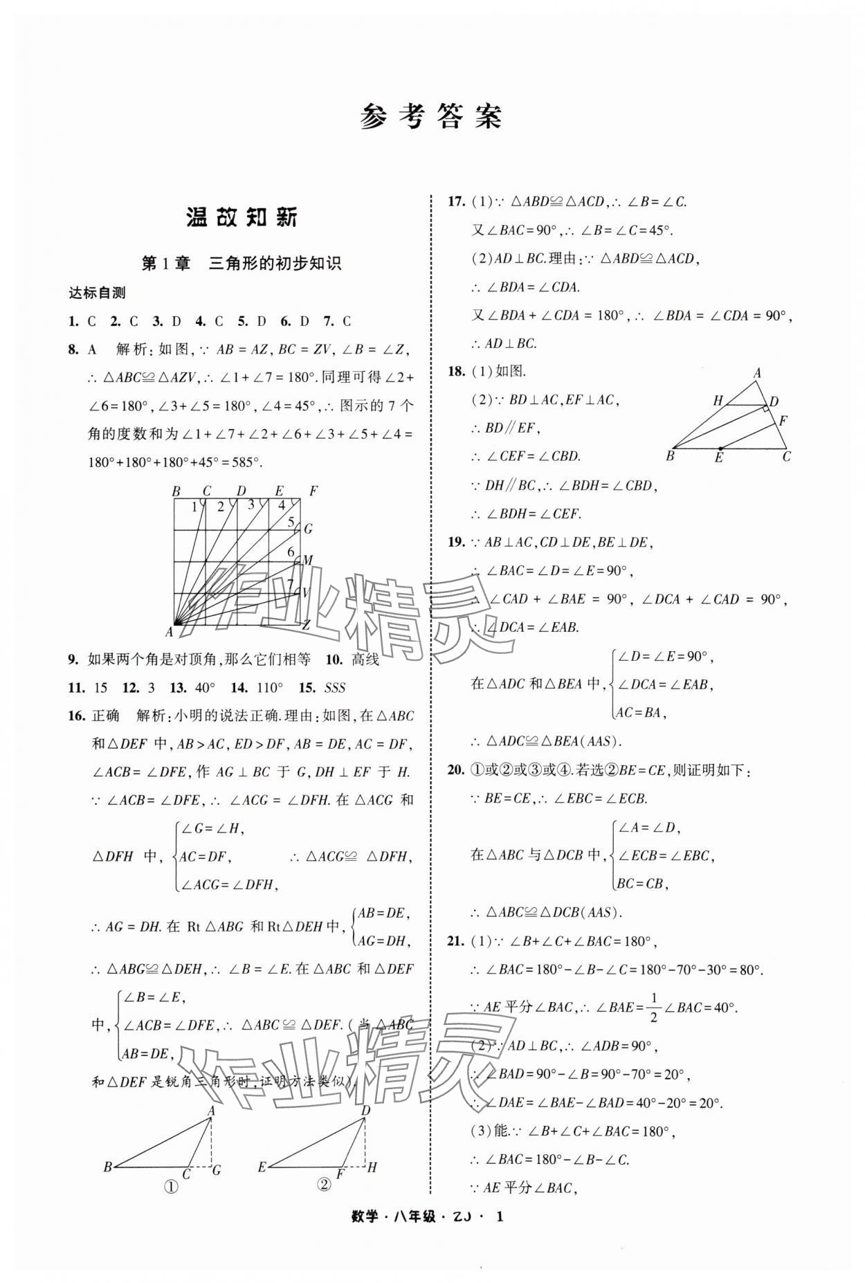 2025年經(jīng)綸學(xué)典寒假總動(dòng)員八年級(jí)數(shù)學(xué)浙教版 參考答案第1頁(yè)