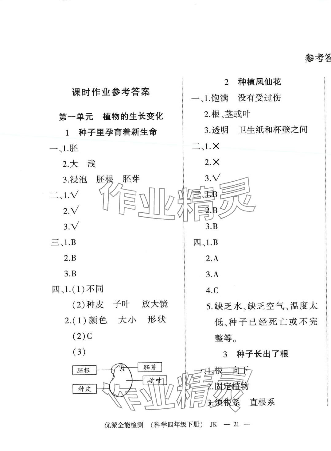 2024年優(yōu)派全能檢測四年級科學(xué)下冊教科版 第3頁