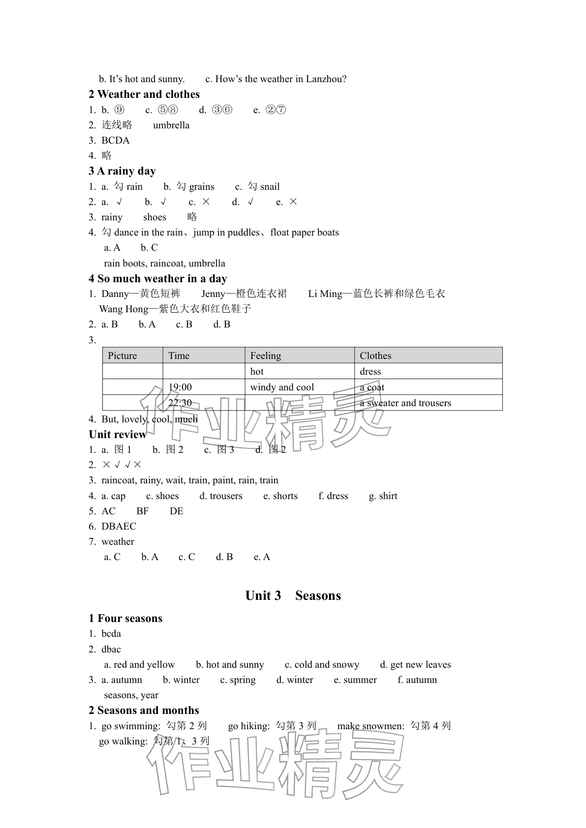 2026年配套练习与检测四年级英语下册冀教版&nbsp;参考答案第2页
