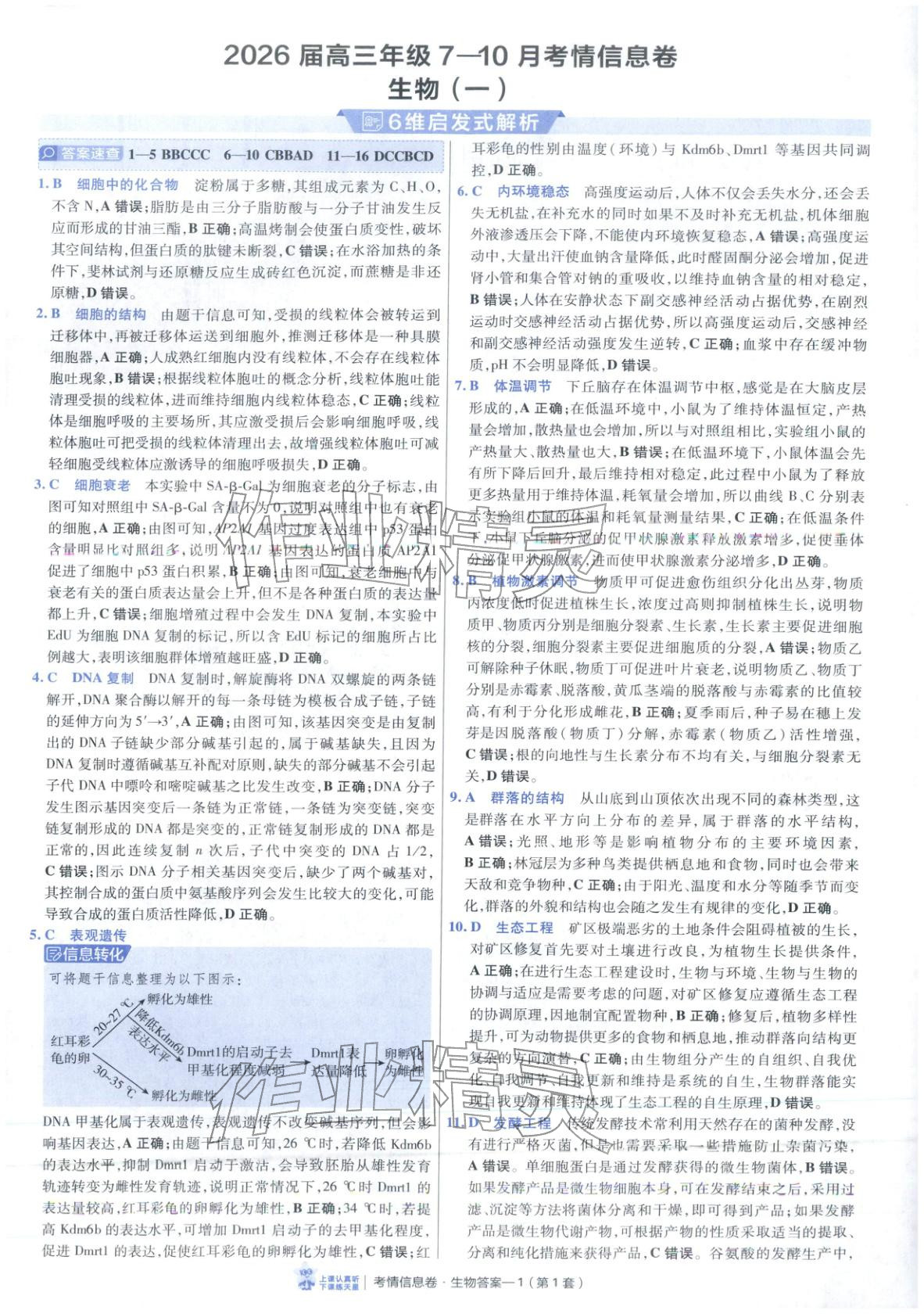 2026年高考领航卷生物 第1页