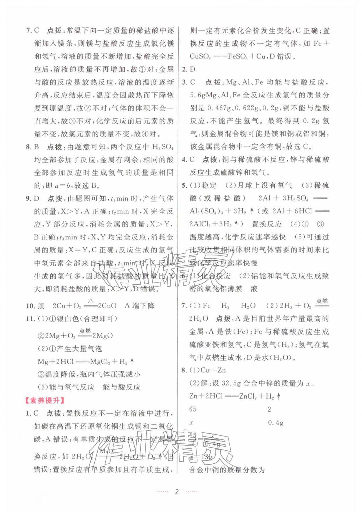 2026年三维数字课堂九年级化学下册人教版&nbsp;第2页