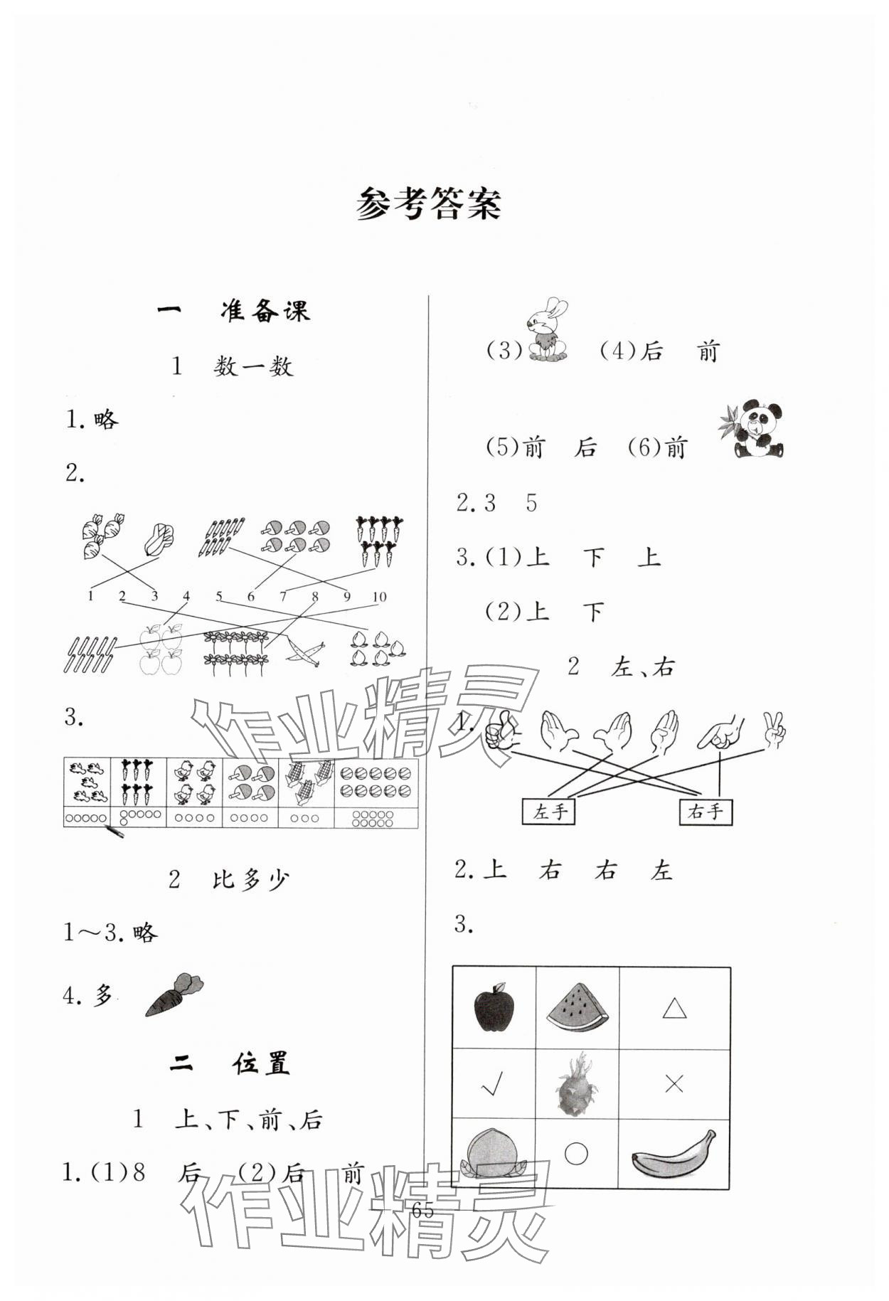 2023年同步練習(xí)冊(cè)一年級(jí)數(shù)學(xué)上冊(cè)人教版山東科學(xué)技術(shù)出版社 第1頁(yè)