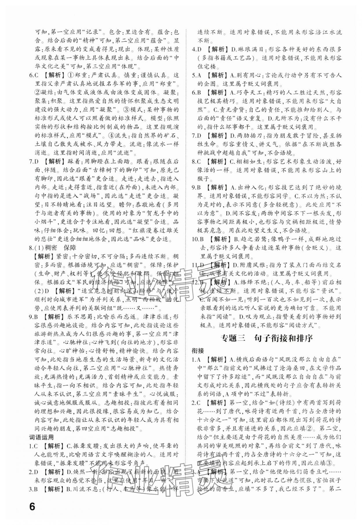 2024年中考備戰(zhàn)語文山東專版 參考答案第5頁