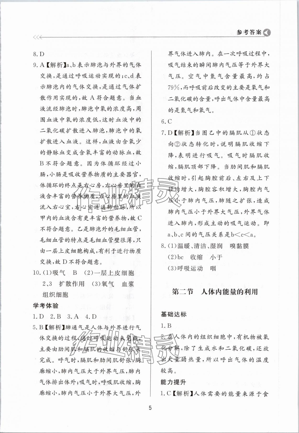 2024年学习与检测七年级生物下册济南版济南出版社 第5页