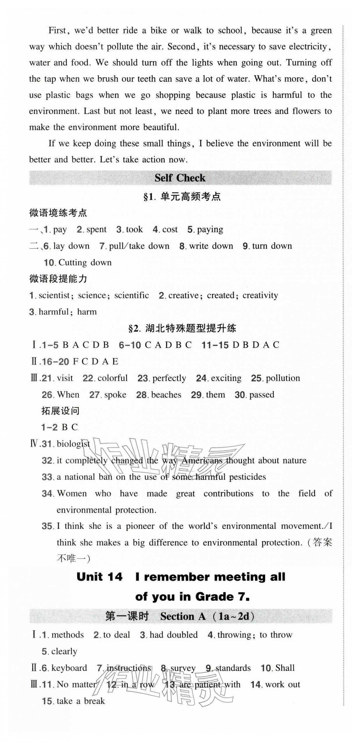 2026年状元成才路创优作业九年级英语下册人教版湖北专版&nbsp;第10页