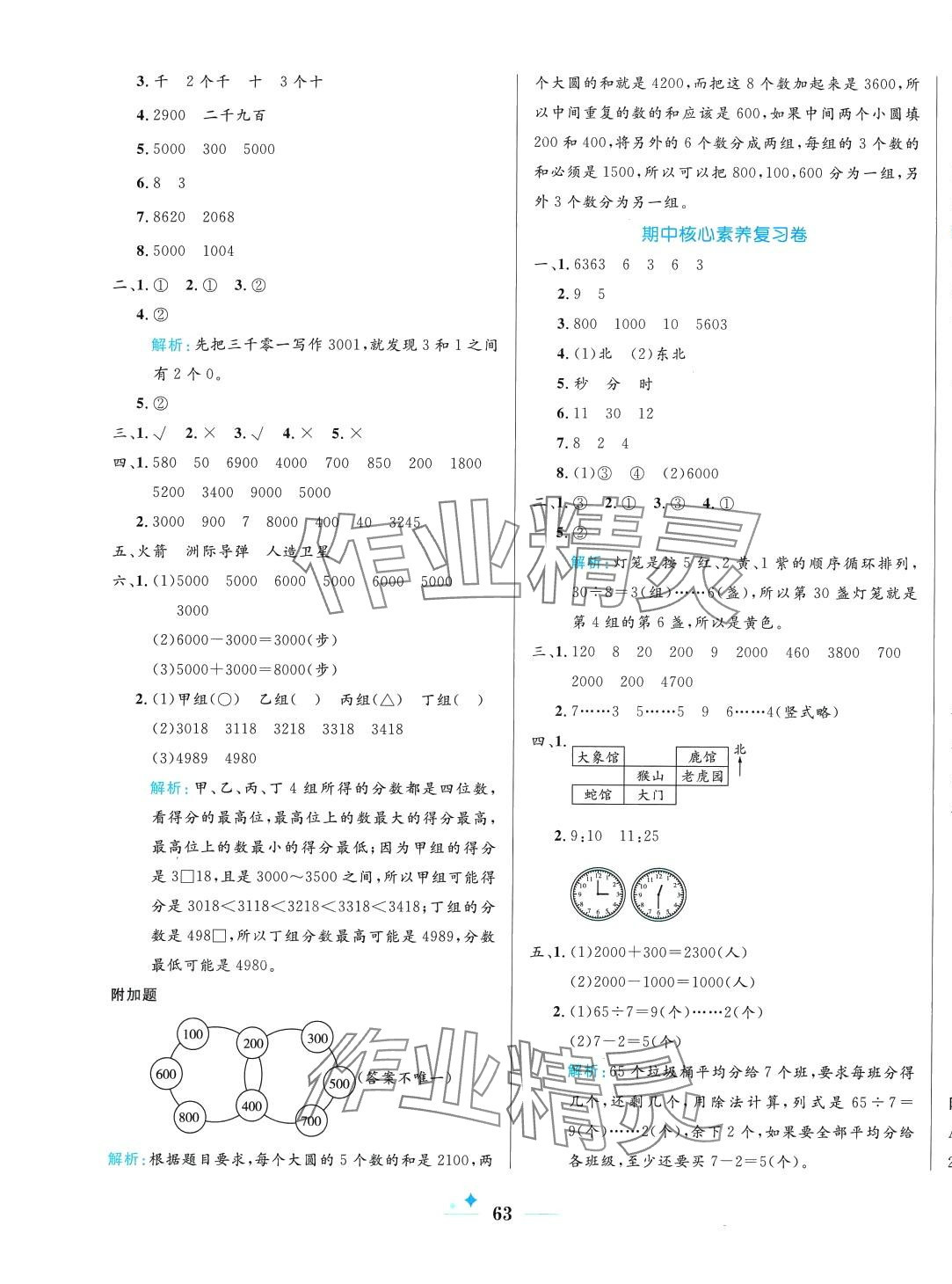 2024年黃岡名卷二年級數(shù)學(xué)下冊蘇教版 第3頁