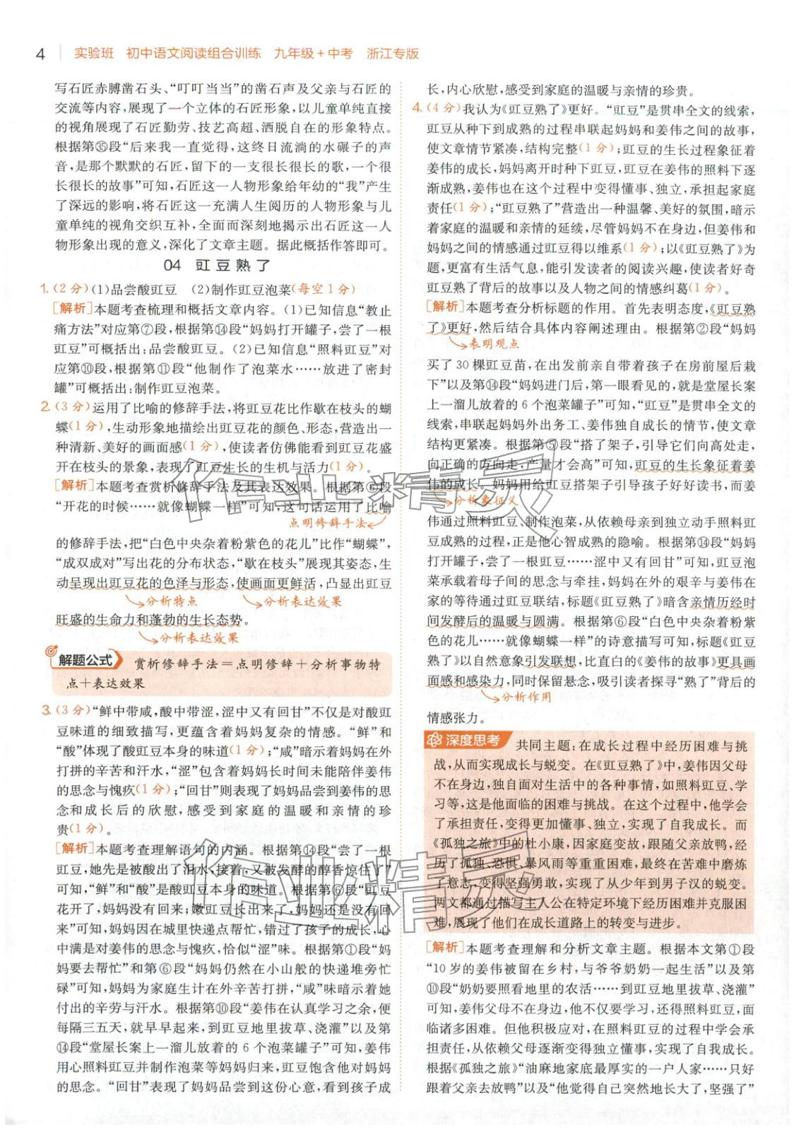 2025年實驗班閱讀組合訓(xùn)練五合一九年級語文浙江專版&nbsp;第4頁