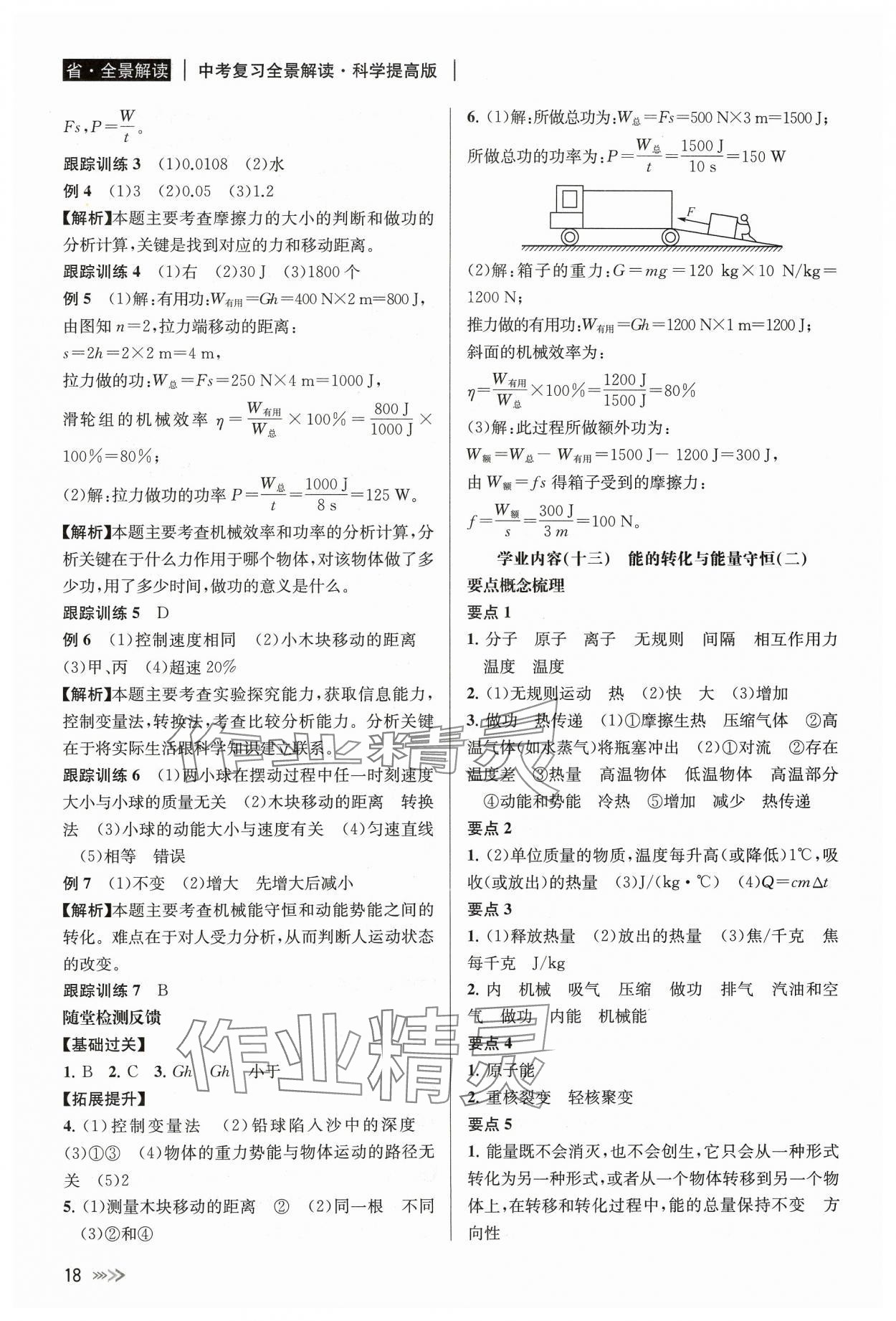 2024年中考复习全景解读科学化学生物 参考答案第18页