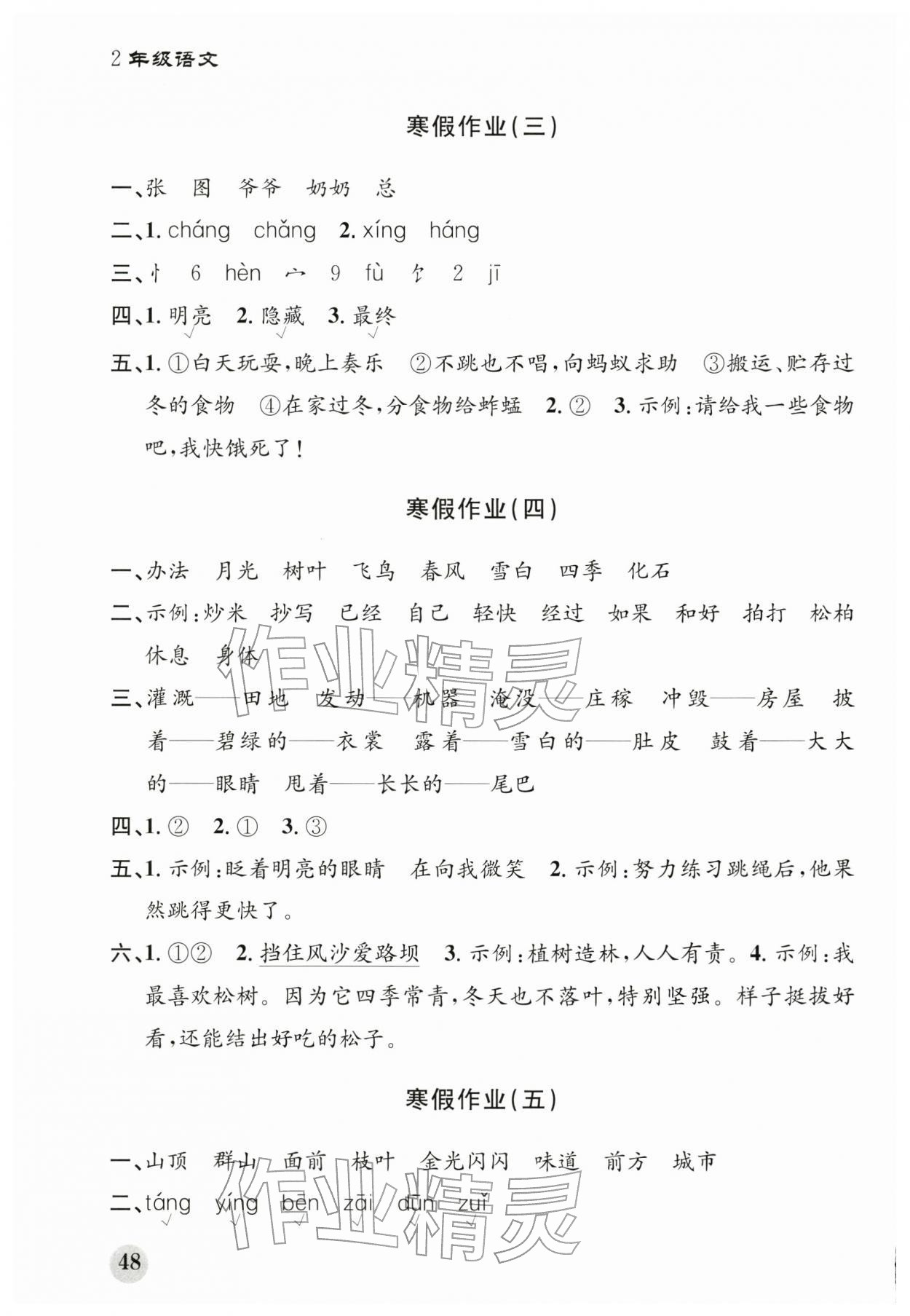 2026年寒假作业培优衔接南京大学出版社二年级语文&nbsp;第2页