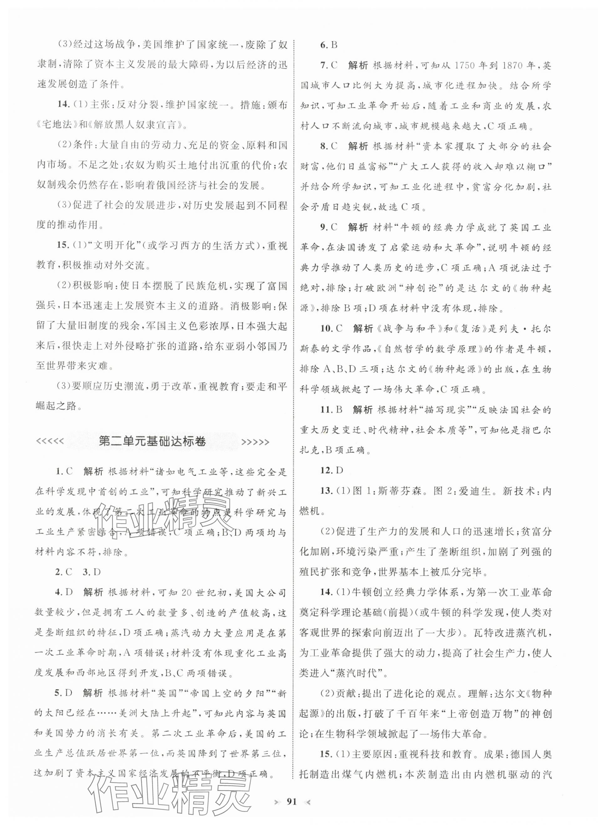 2025年學(xué)習(xí)目標(biāo)與檢測同步測試卷九年級歷史下冊人教版 第3頁