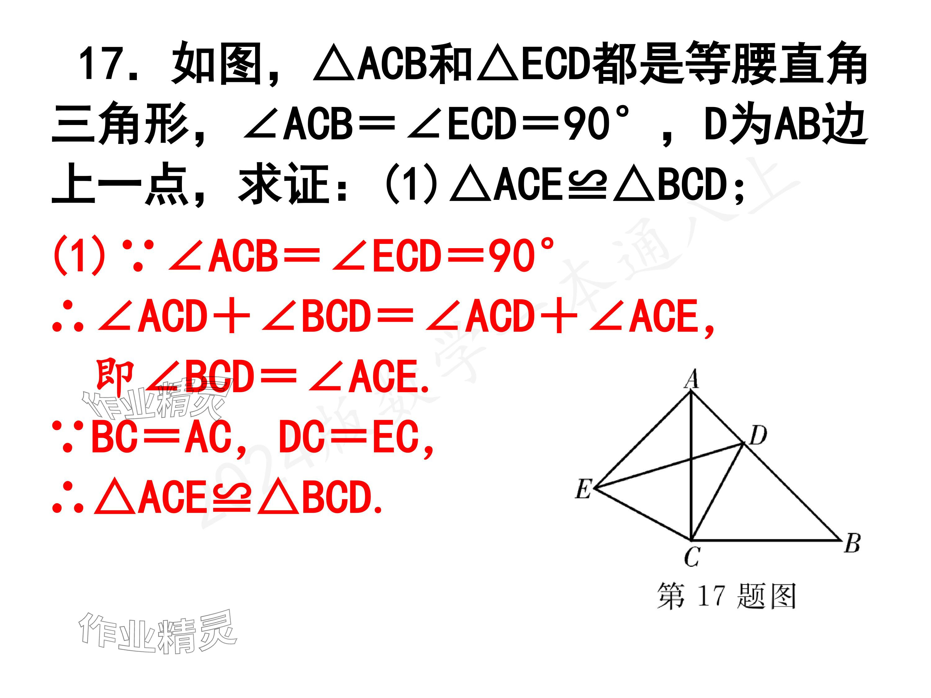 2024年一本通武漢出版社八年級數(shù)學(xué)上冊北師大版精簡版 參考答案第13頁