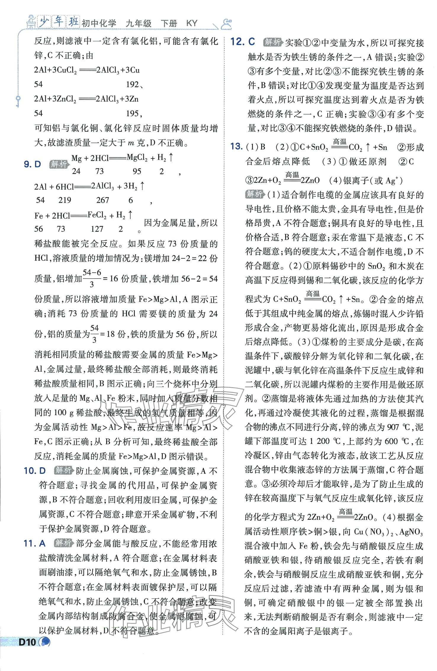 2024年少年班九年級化學(xué)下冊科粵版 第10頁