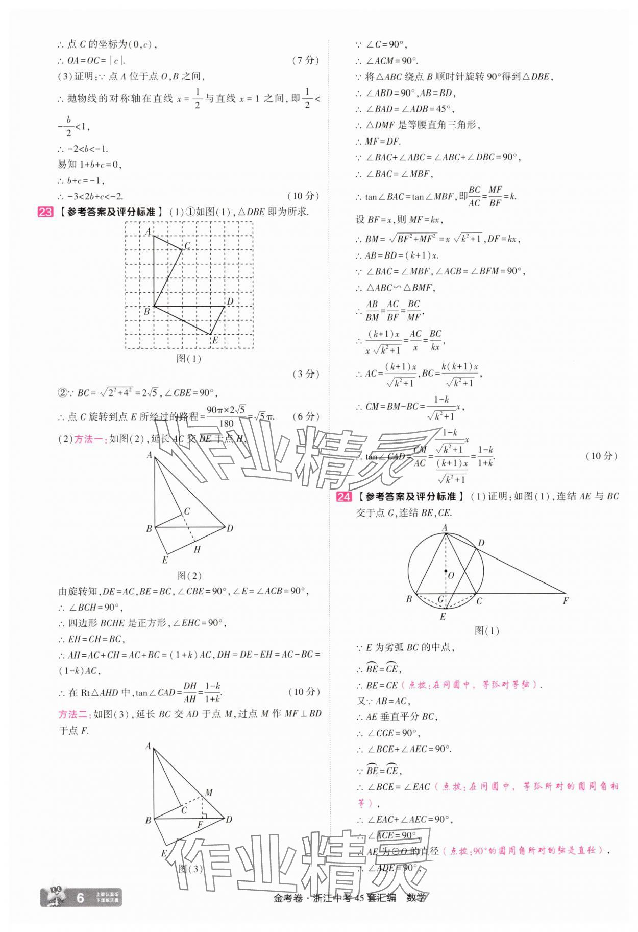 2025年金考卷浙江中考45套匯編數(shù)學浙江專版 參考答案第6頁