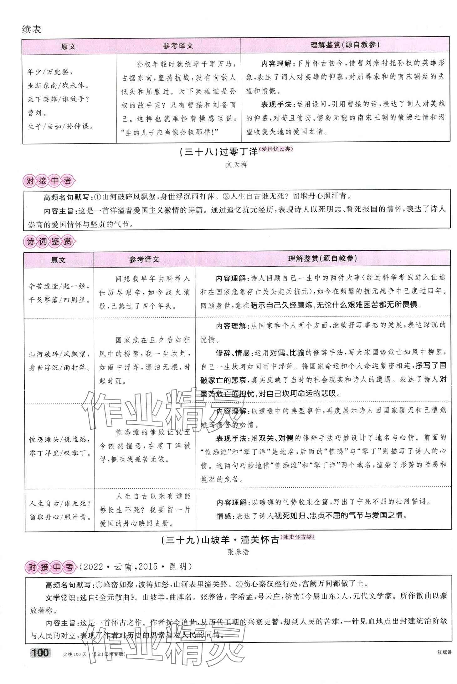 2024年火線100天語文中考云南專版 第100頁