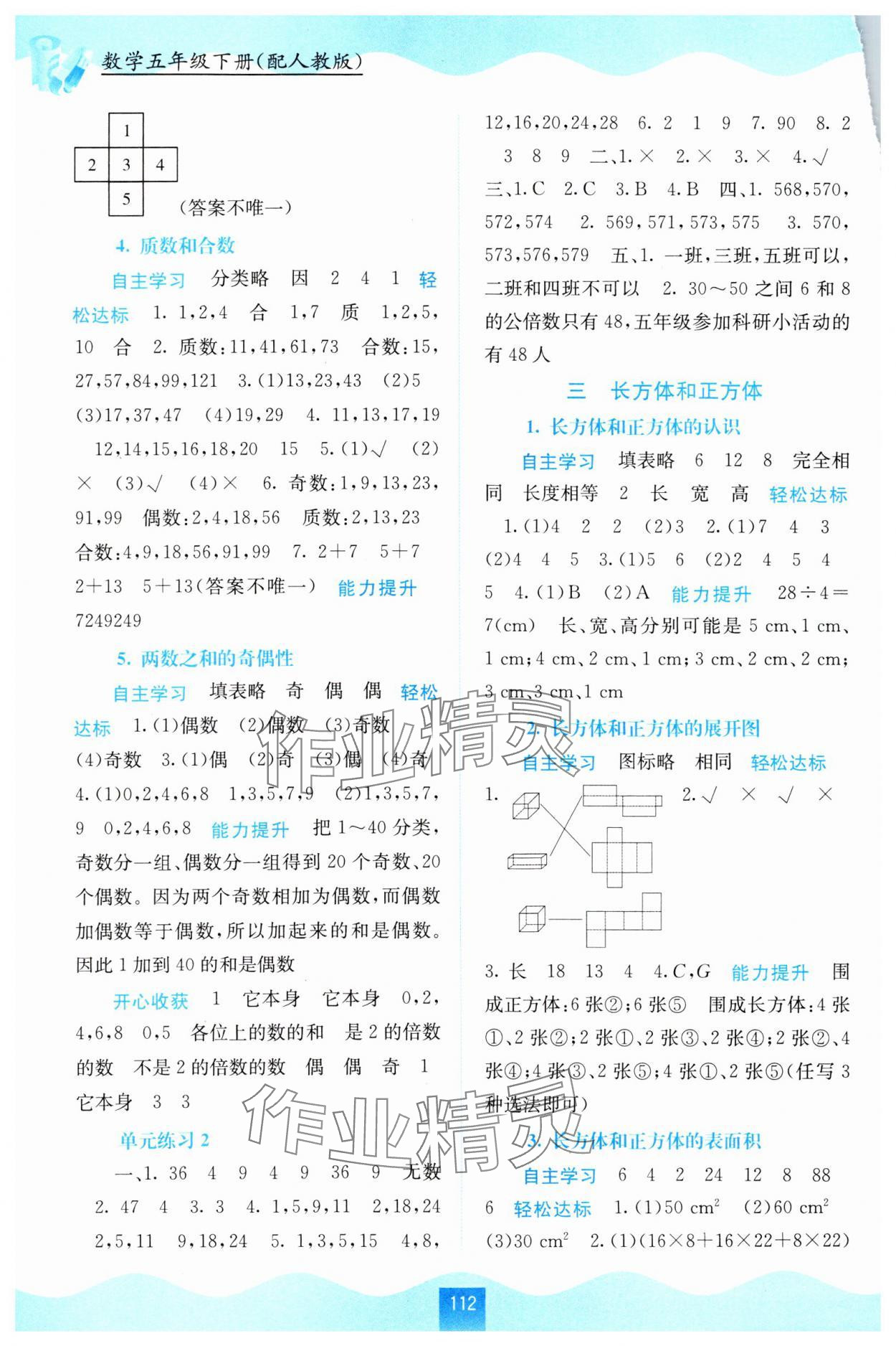 2024年自主学习能力测评五年级数学下册人教版 第2页