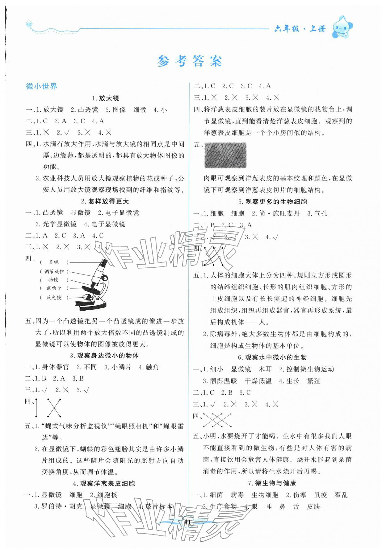 2025年激活思维阳光出版社六年级科学上册教科版 第1页