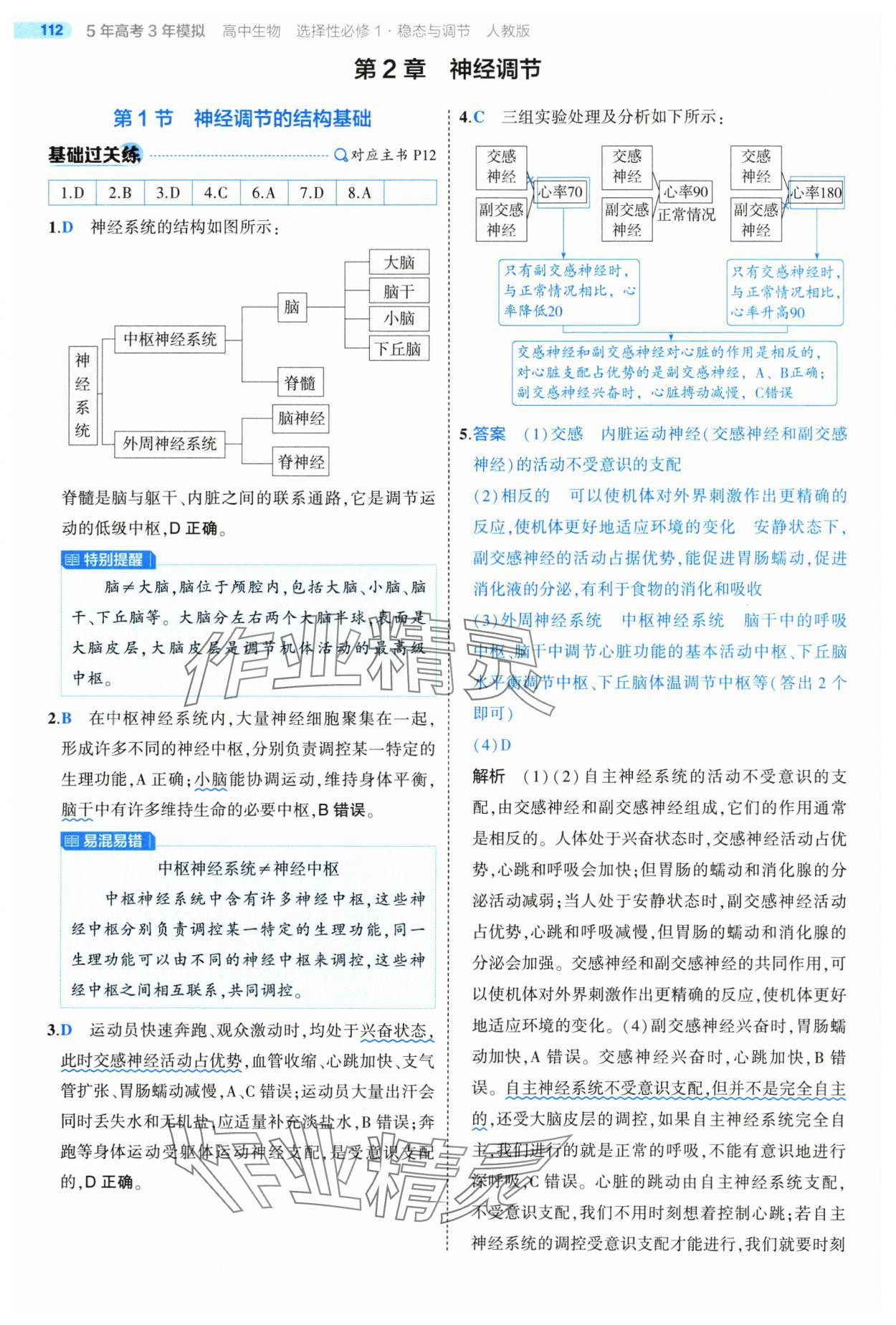 2025年5年高考3年模擬高中生物選擇性必修1人教版 第10頁