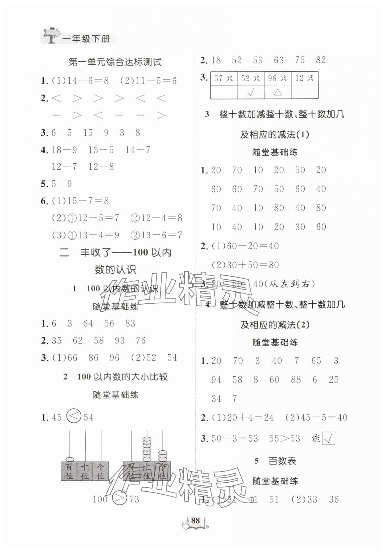 2025年口算心算天天练一年级数学下册人教版 第2页