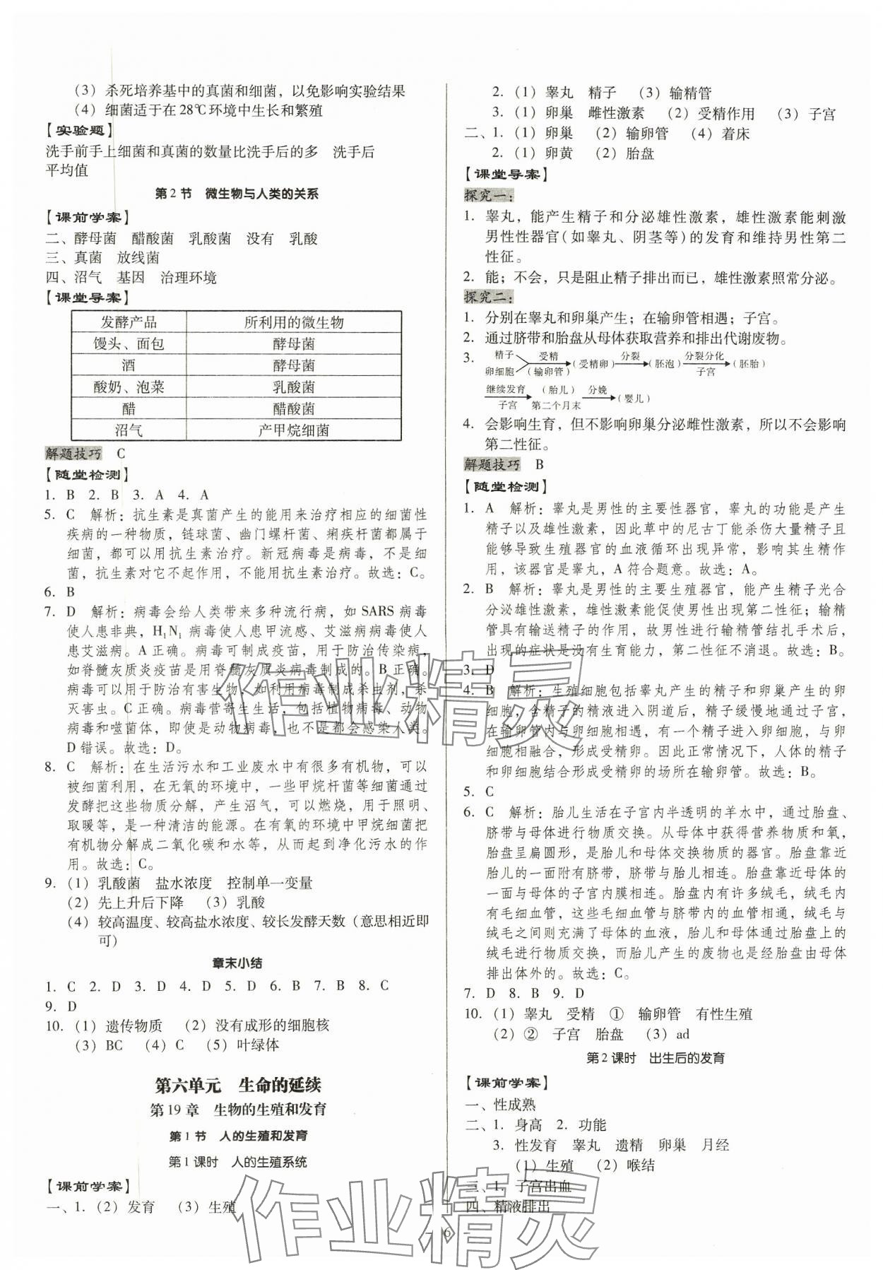 2023年金牌導(dǎo)學(xué)案八年級(jí)生物全一冊(cè)北師大版 第6頁(yè)