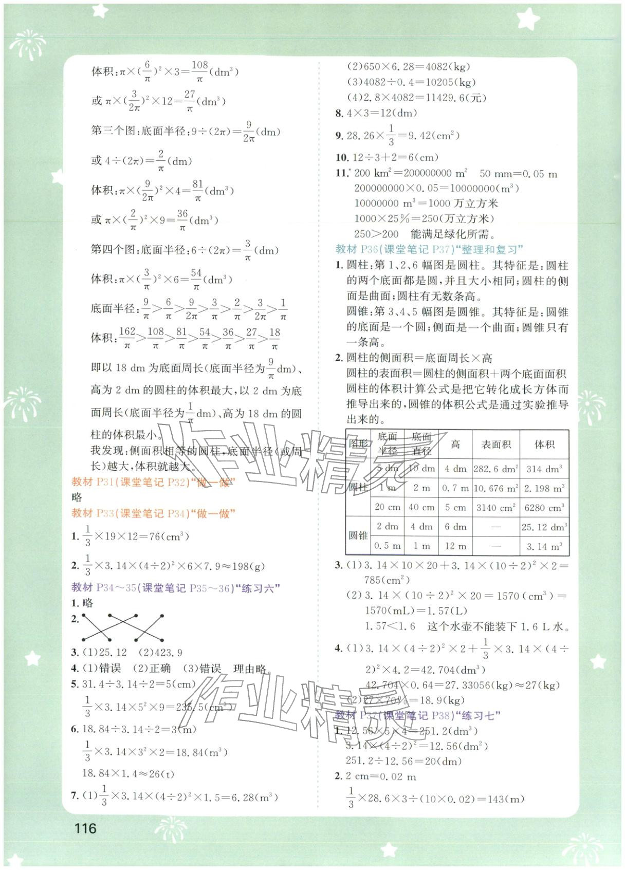 2026年课堂笔记六年级数学下册人教版&nbsp;第3页